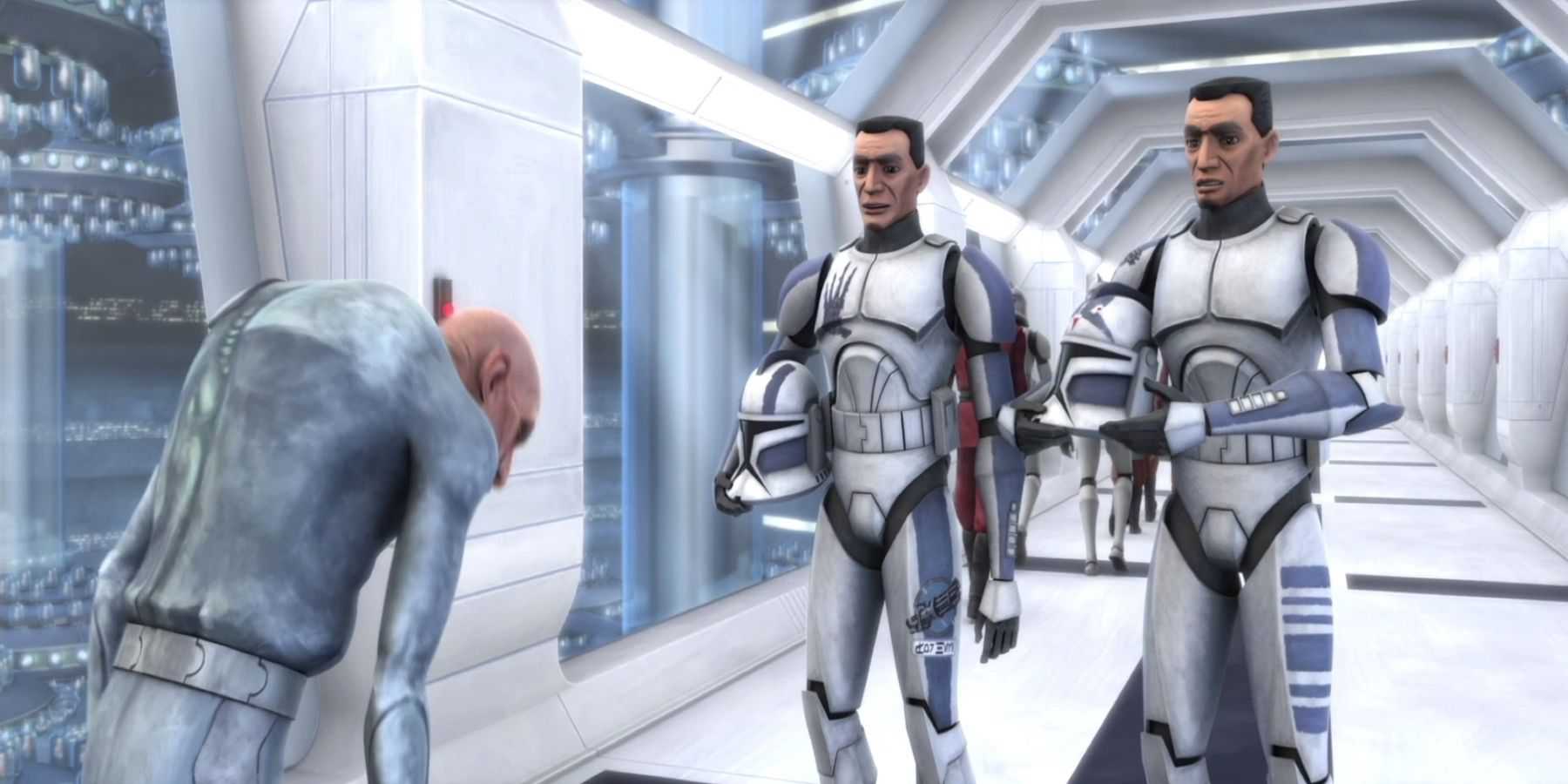 Echo and Fives talking to 99 on Kamino