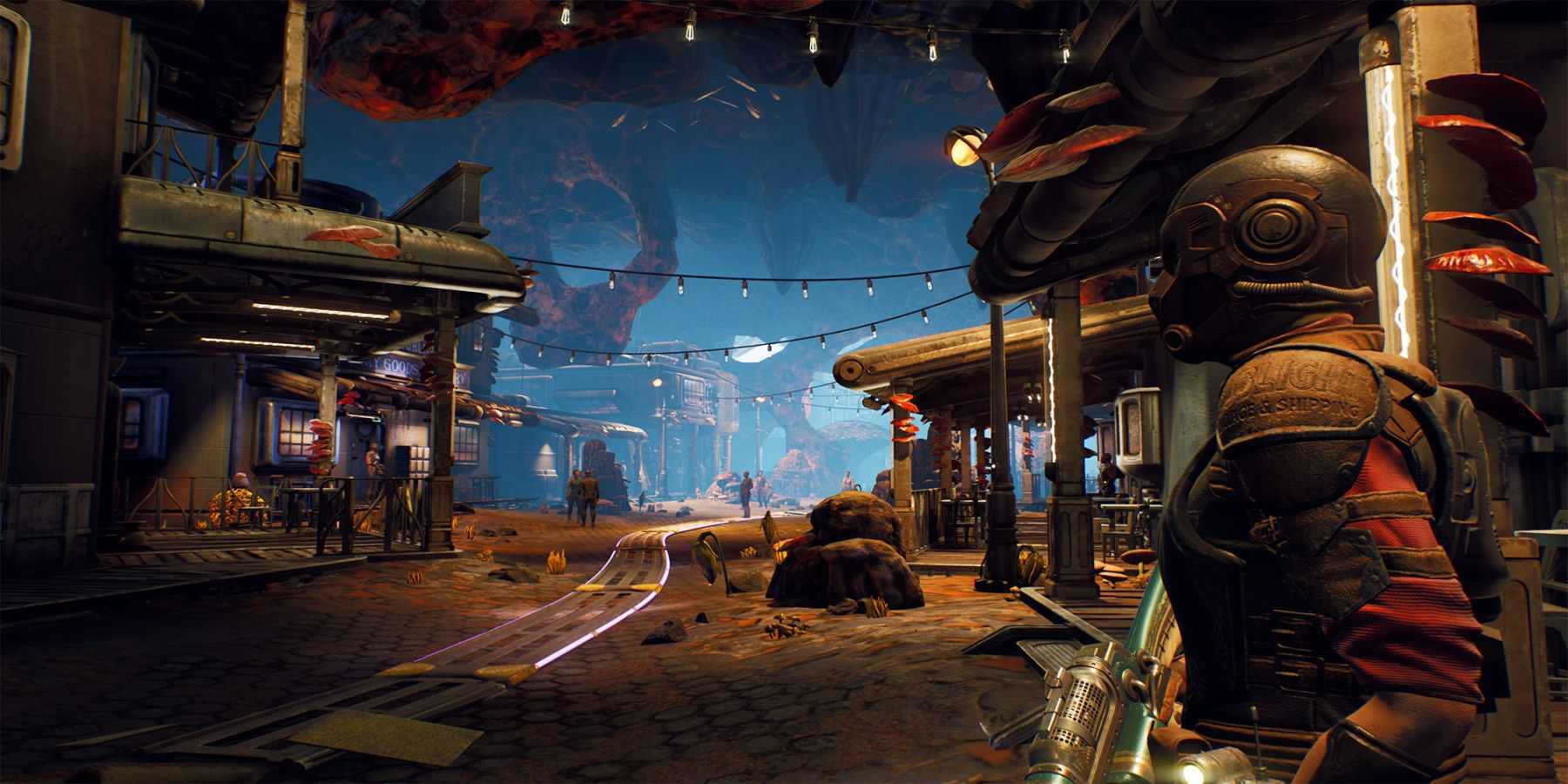 Outer Worlds key art underground town street