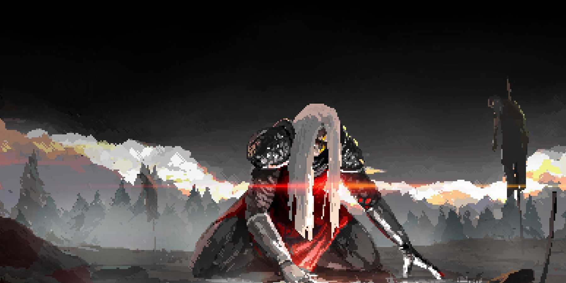 Screenshot of the protagonist from the game Moonscars