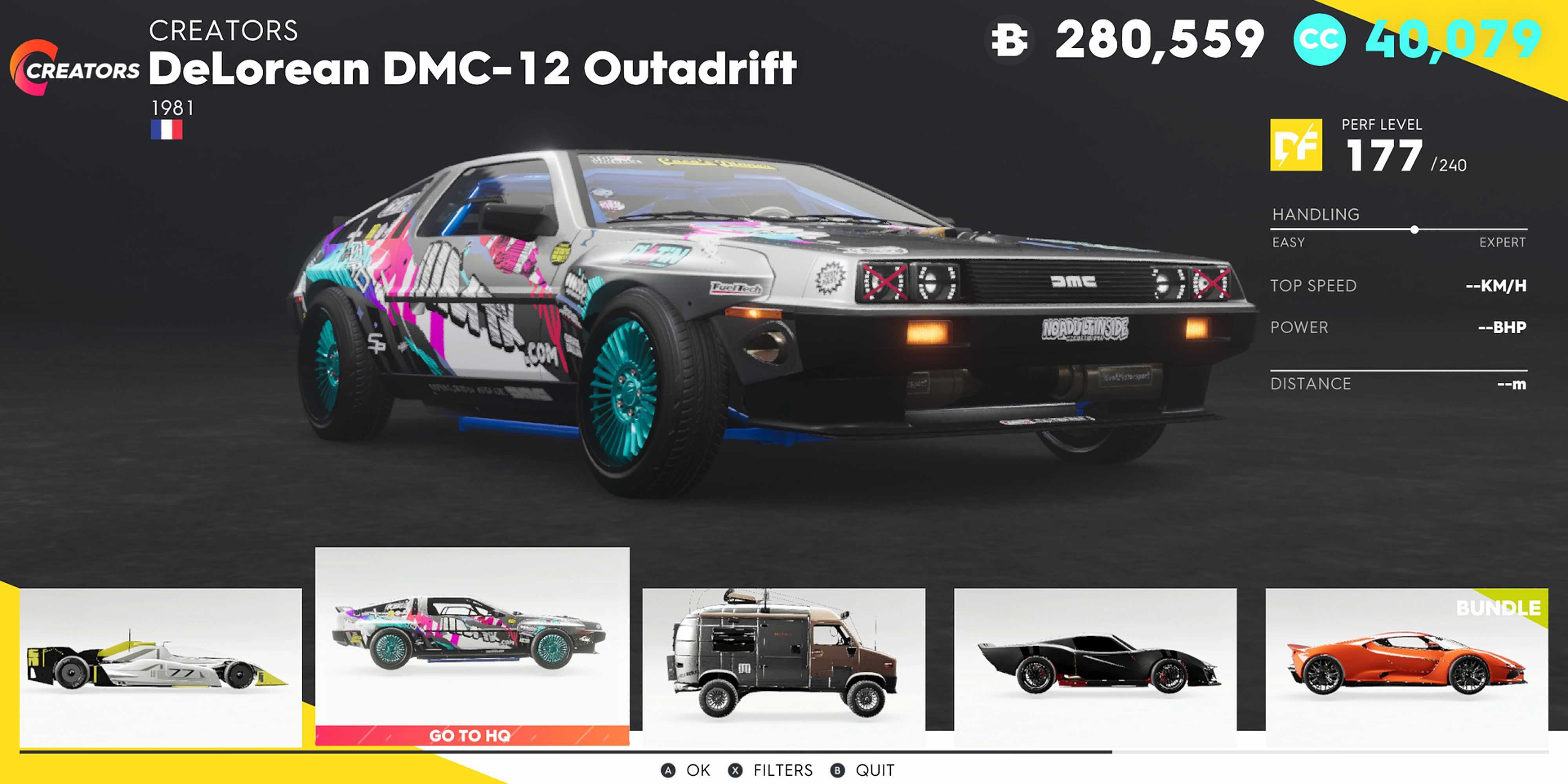 Os criadores do The Crew 2 DeLorean DMC-12 Drift