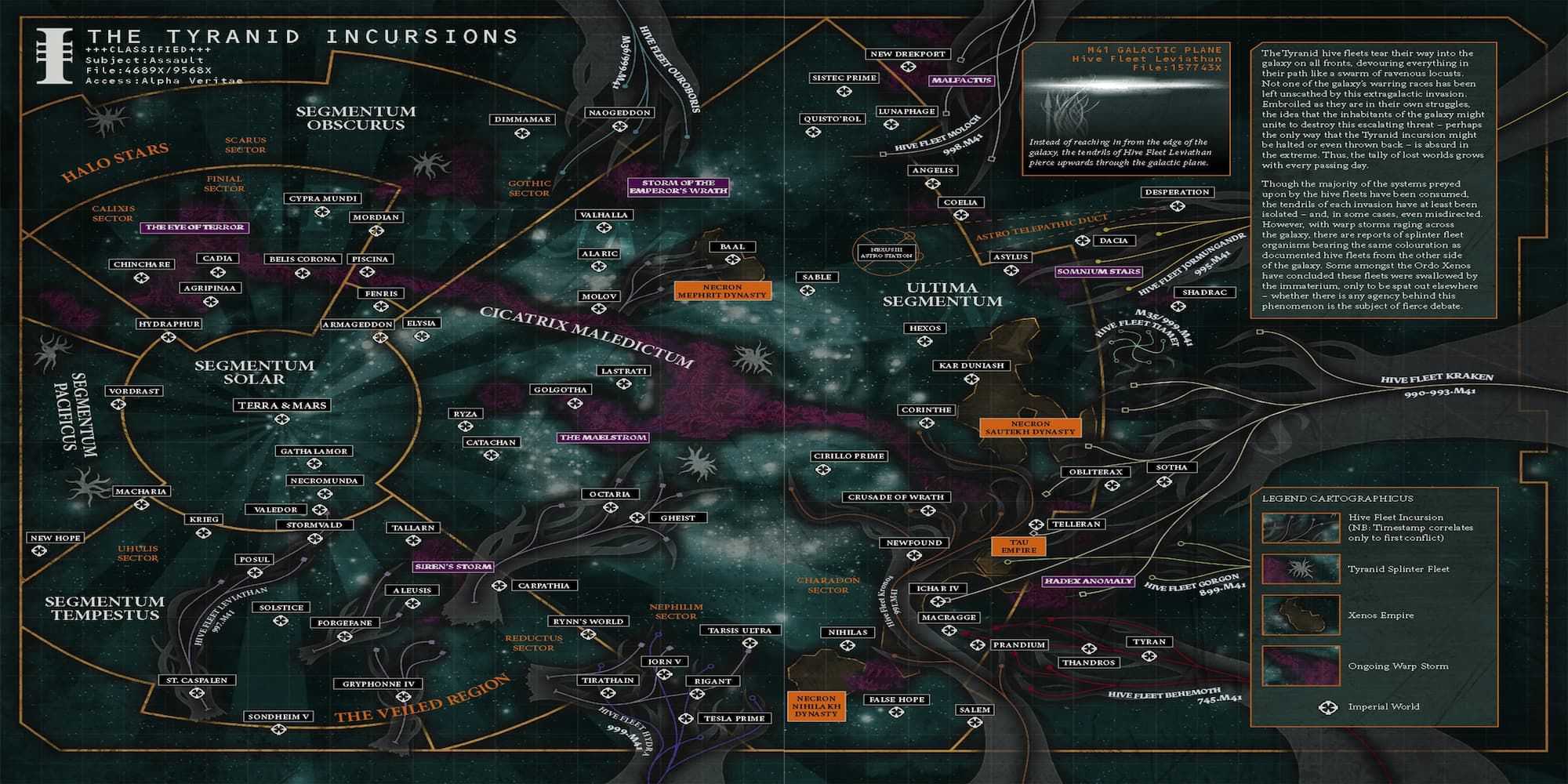 O Mapa da Galáxia Mostrando Invasões Tirânidas