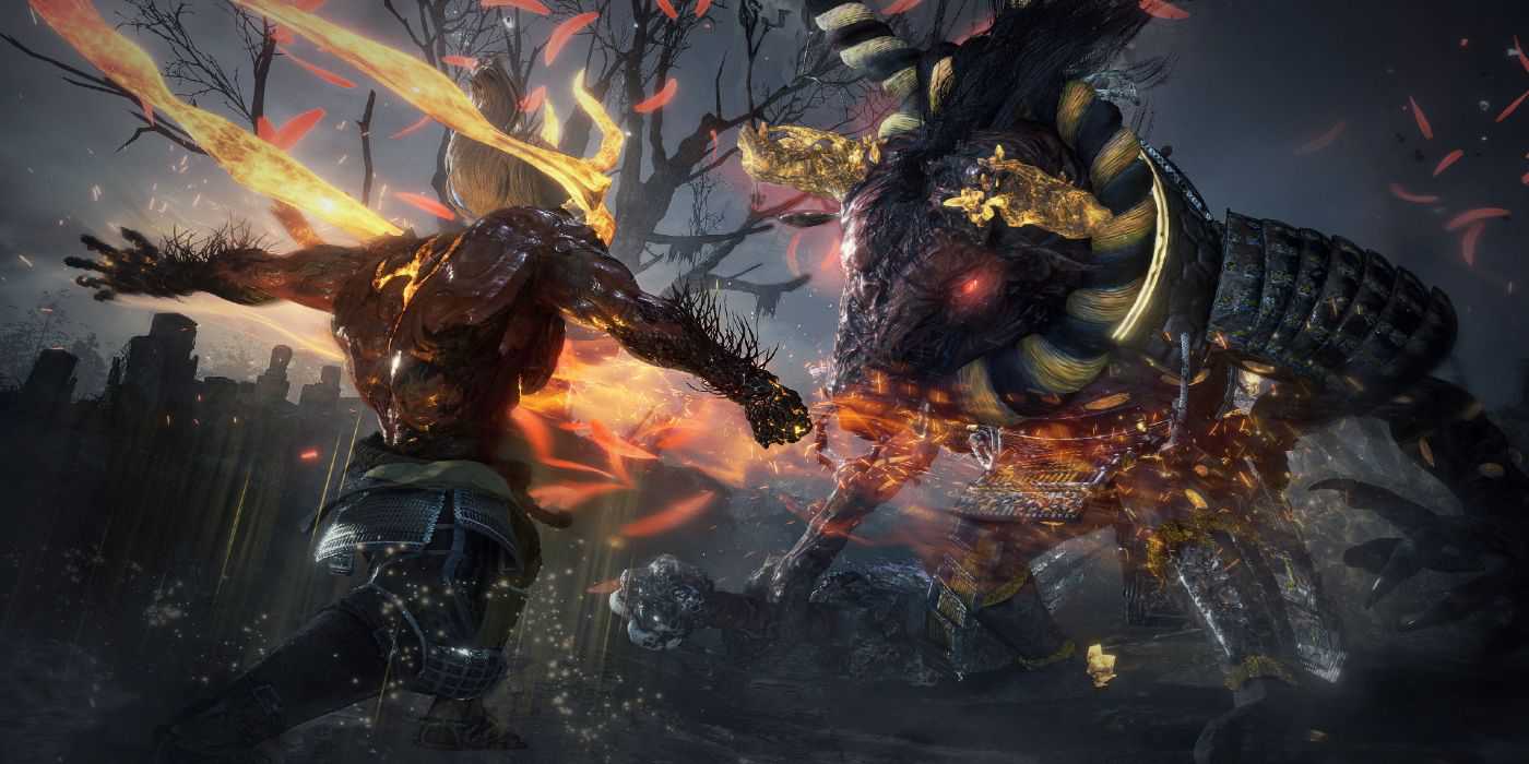 samurai enfrentando o chefe de nioh 2