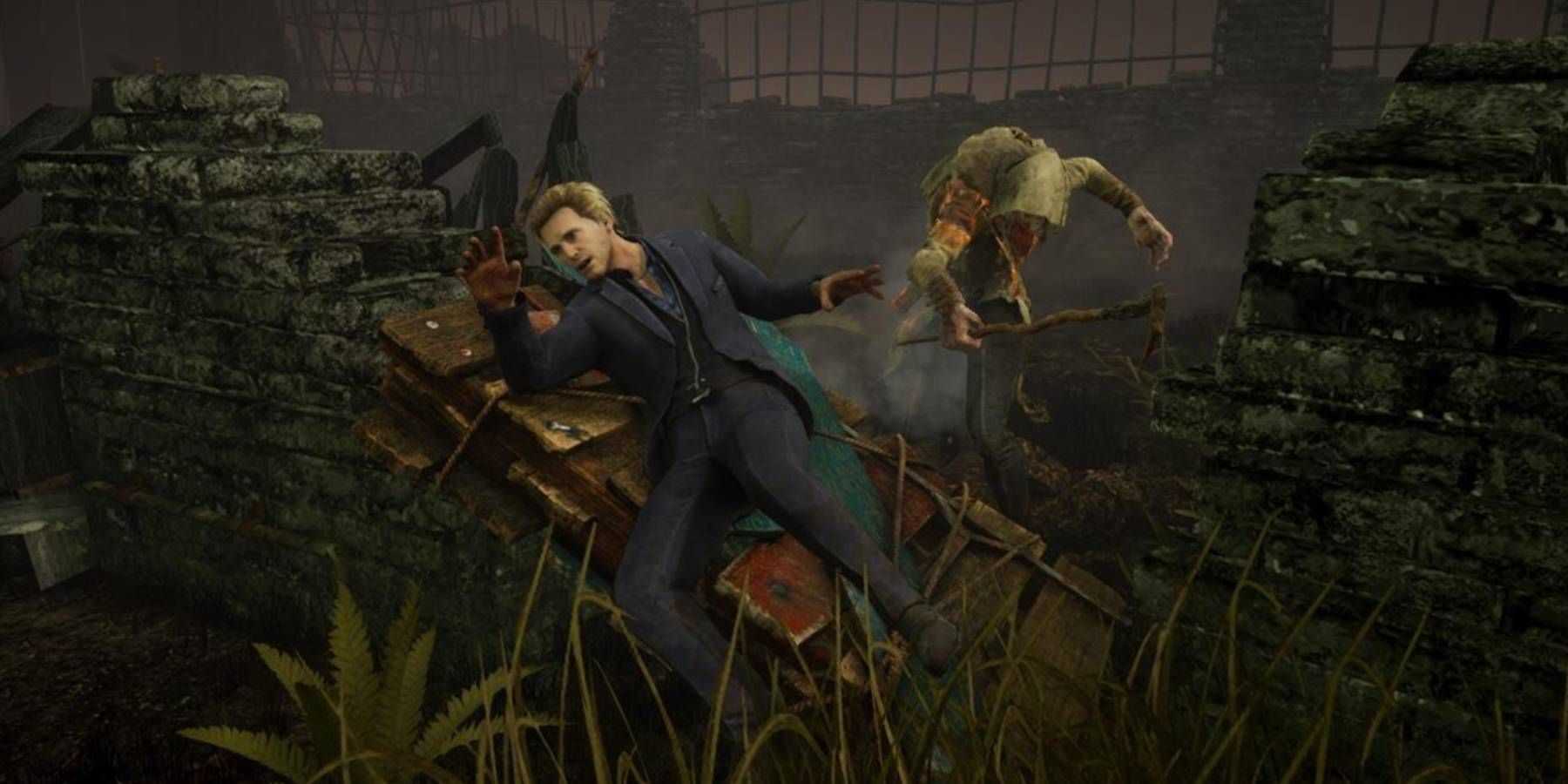 Felix fleeing from The Blight in Dead by Daylight