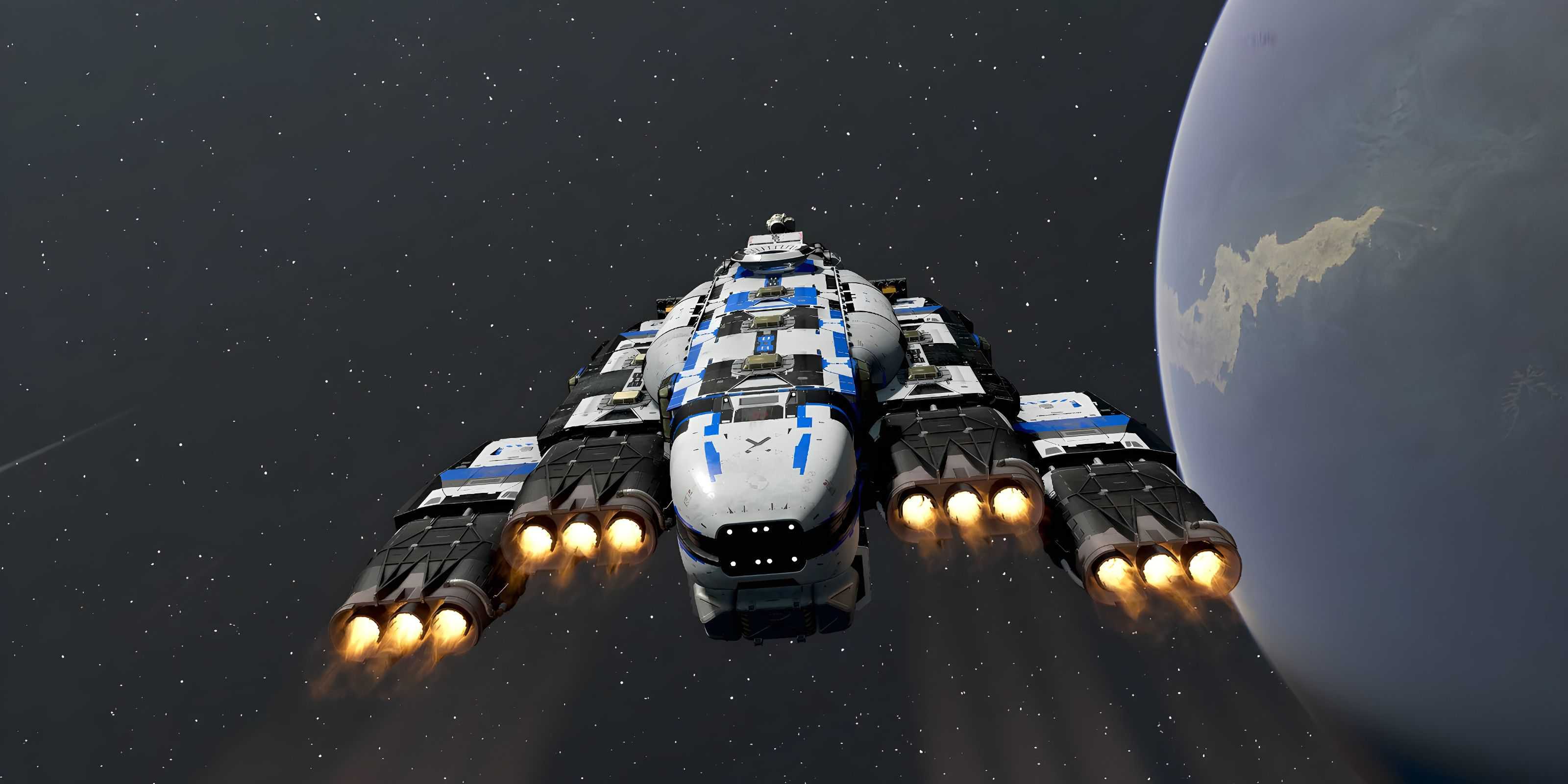 Starfield Custom Ship In Flight