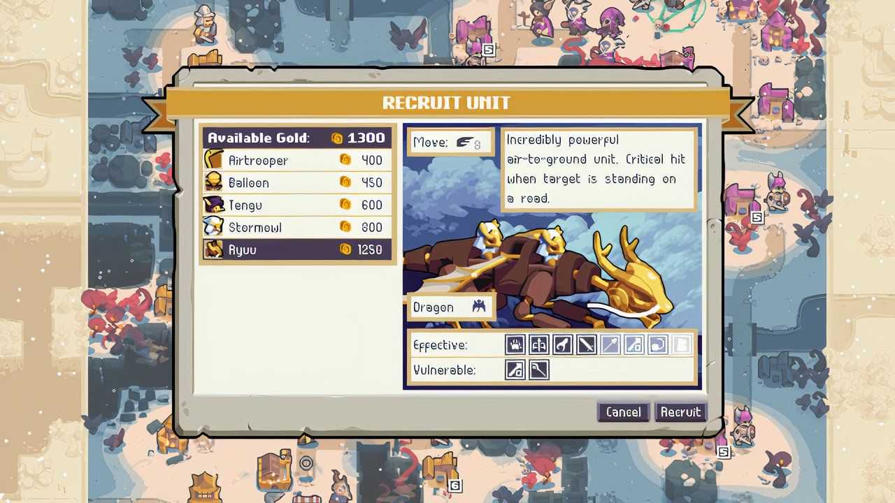 wargroove 2 recruit unit