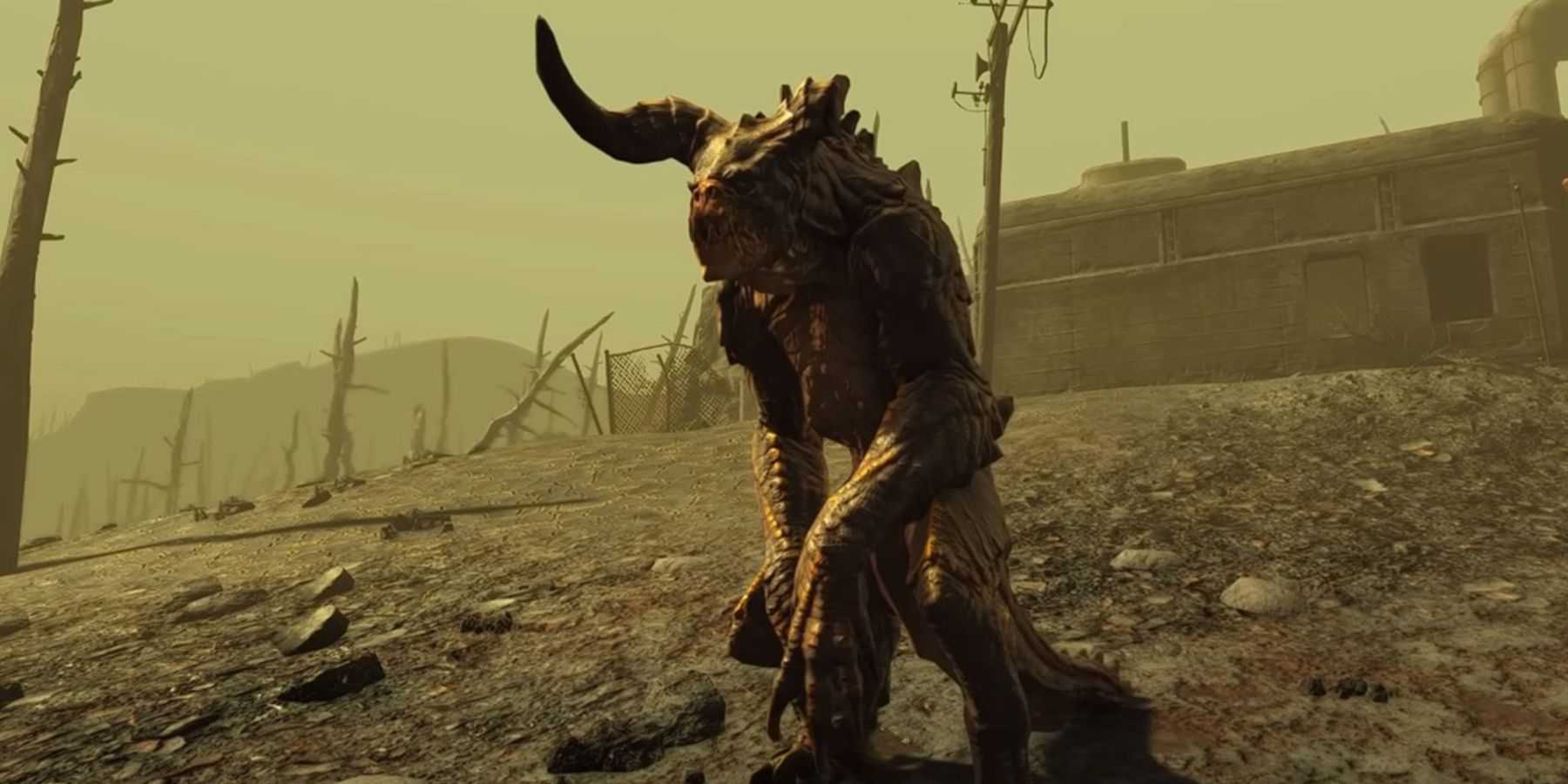 Um mutante selvagem Deathclaw em Fallout 4