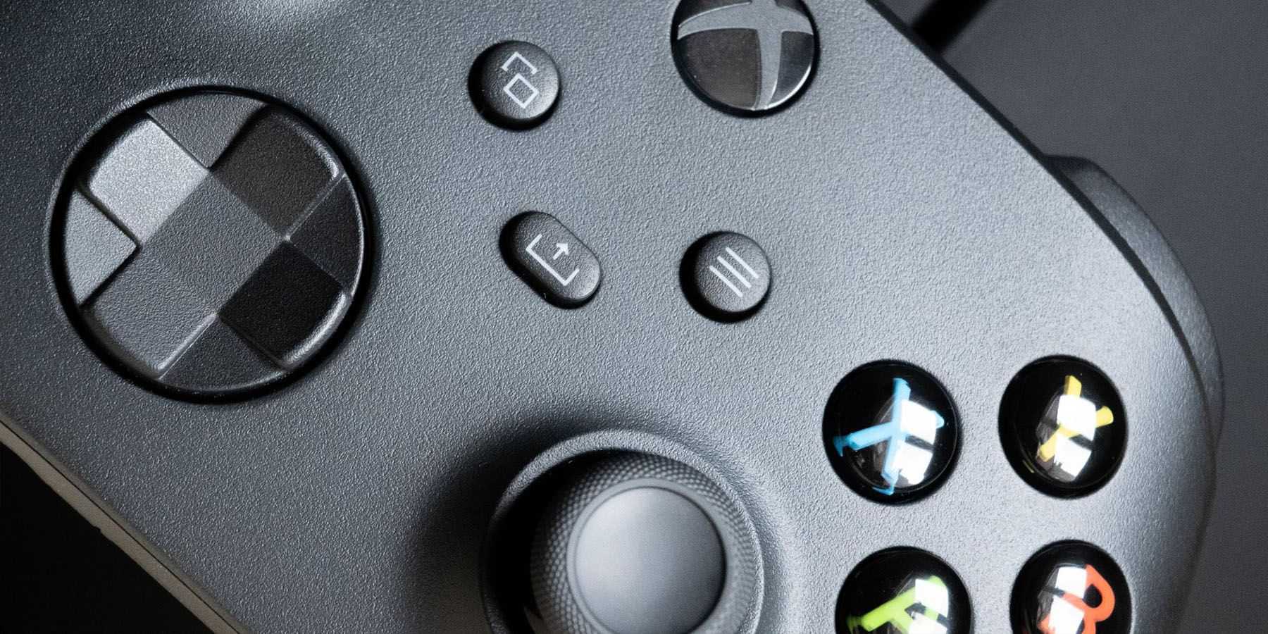 A close-up promotional image of a black Xbox Series X/S controller.