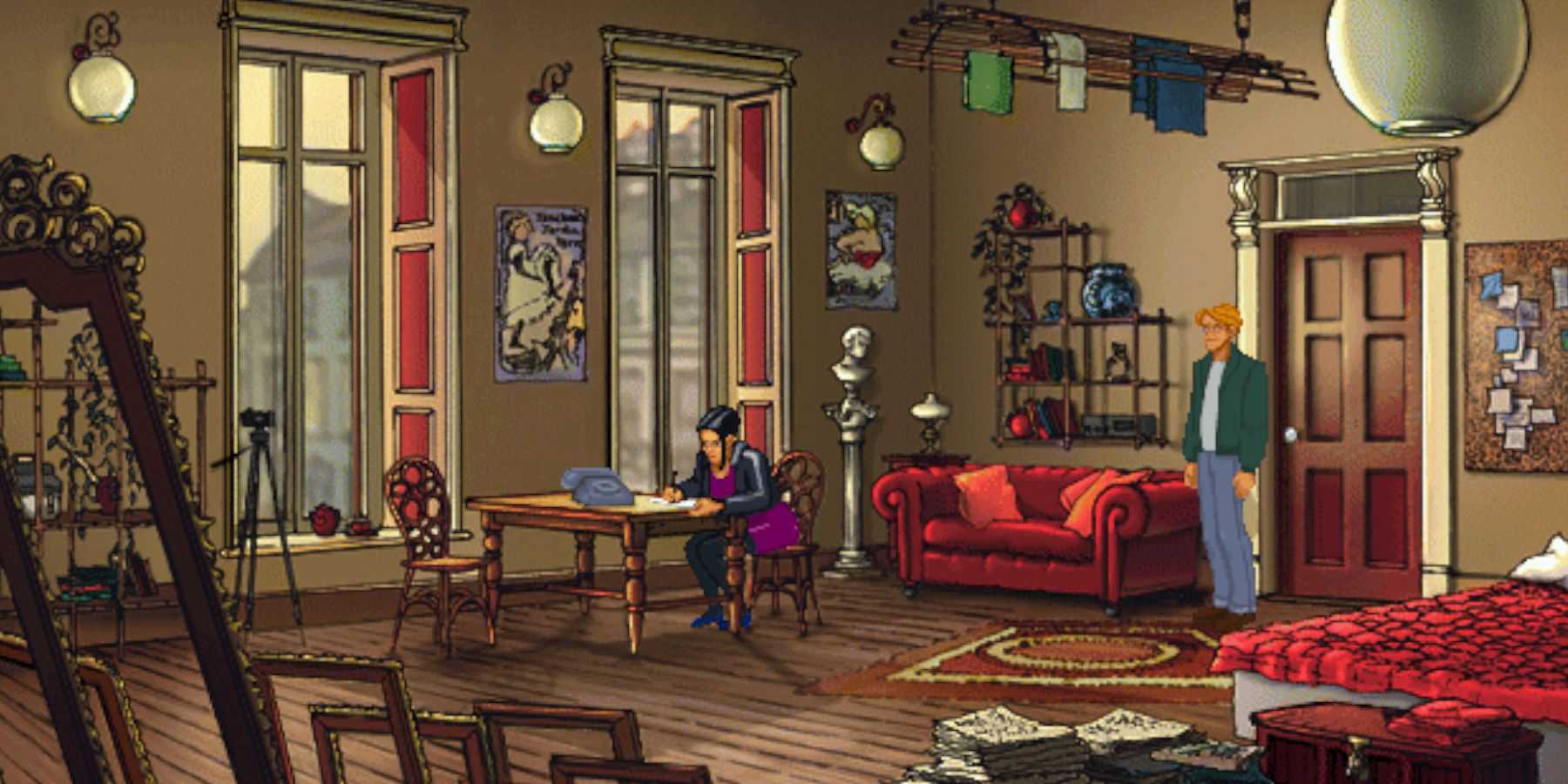 Broken Sword 1996 George arrives Nico at Nico's apartment