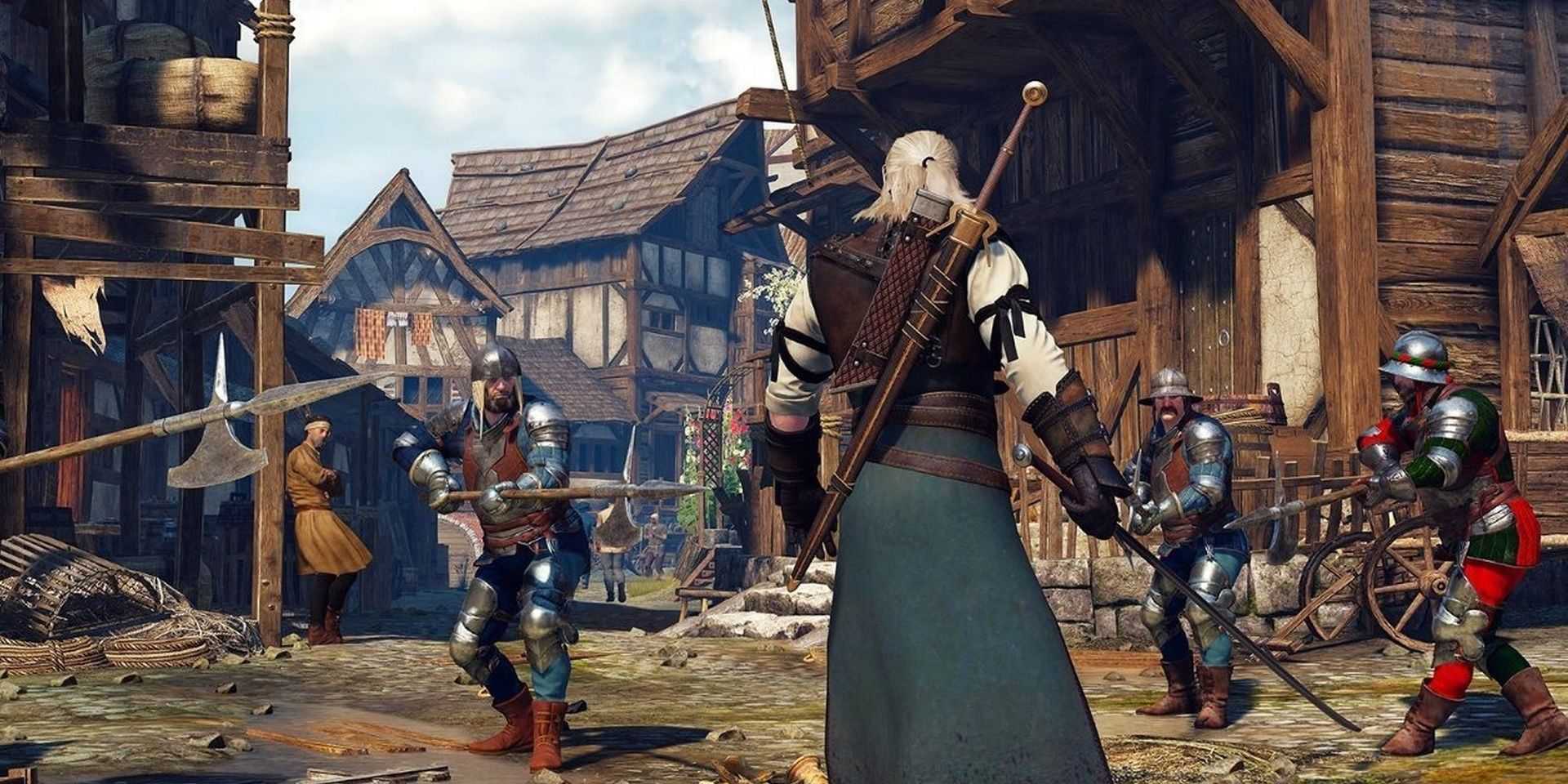 Geralt in Novigrad in The Witcher 3: Wild Hunt