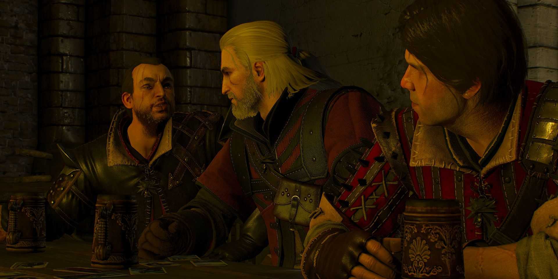 Lambert, Geralt, and Eskel in The Witcher 3: Wild Hunt