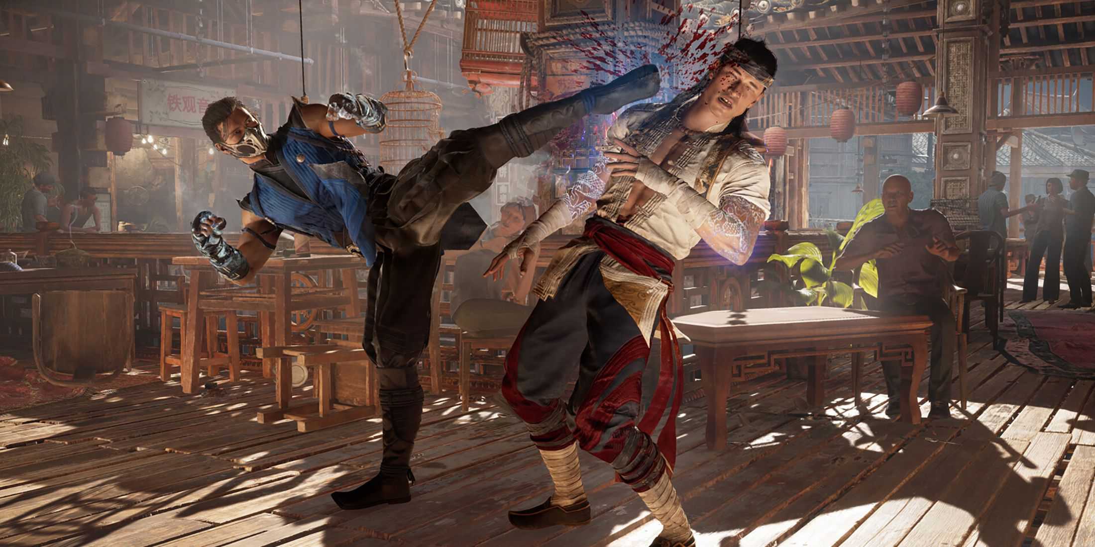 A fighting scene in mortal kombat 1