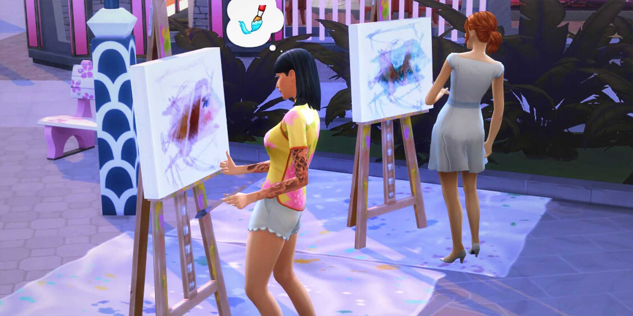 Captura de tela da oficina de pintura do The Sims 4