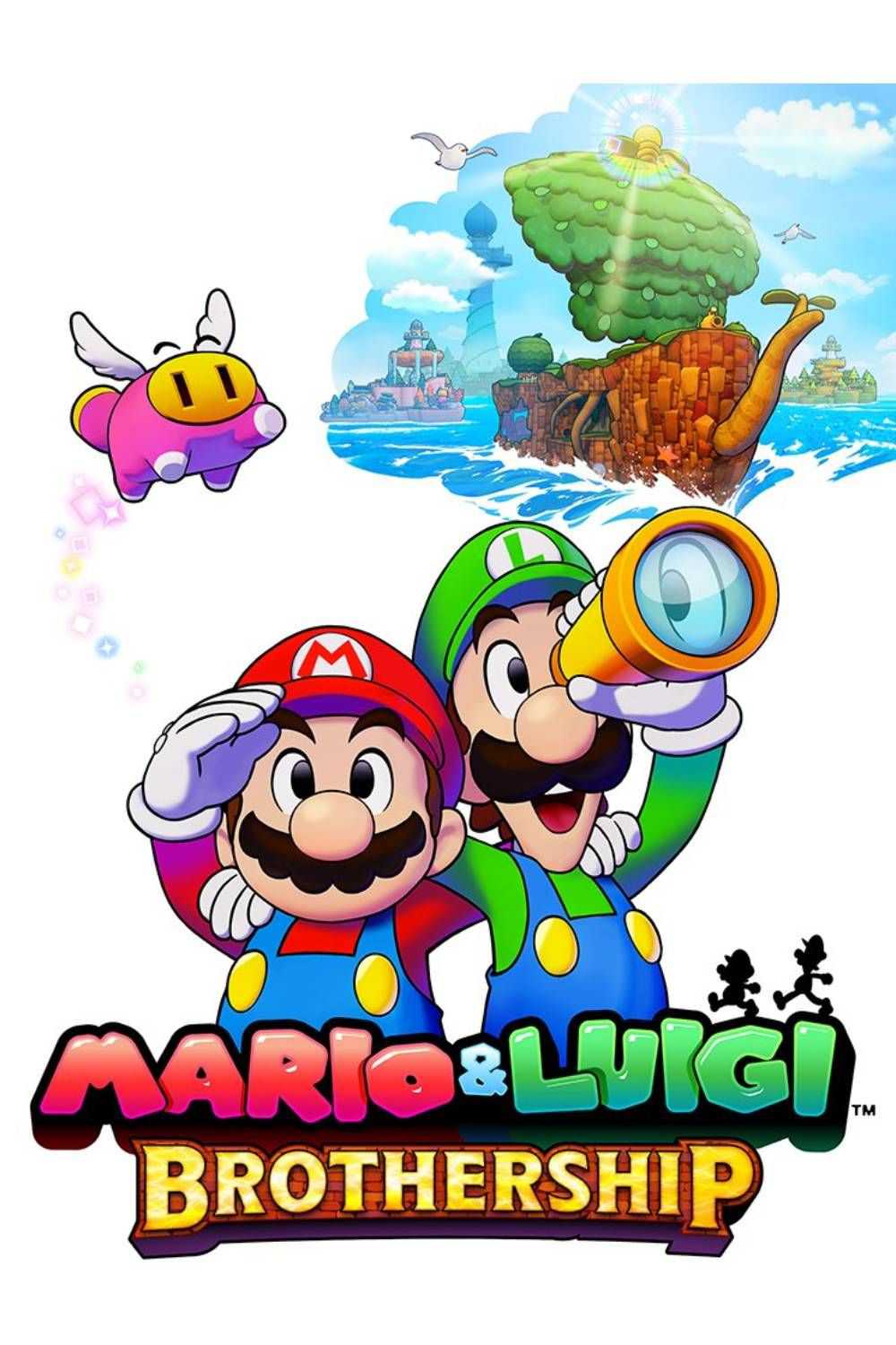 Arte da capa da página da etiqueta da irmandade Mario & Luigi