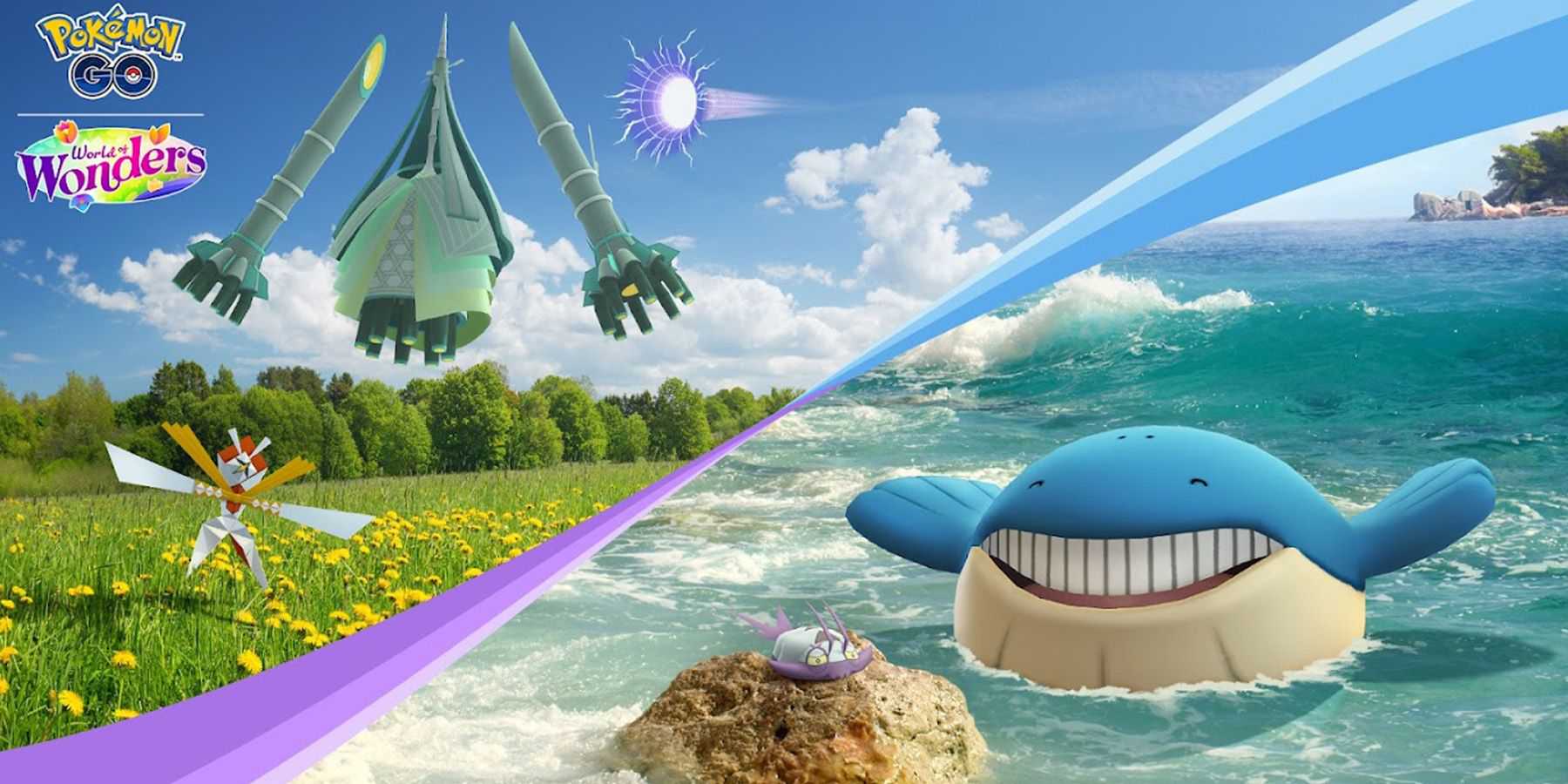 Pokemon GO World of Wonders Wailmer on beach key art