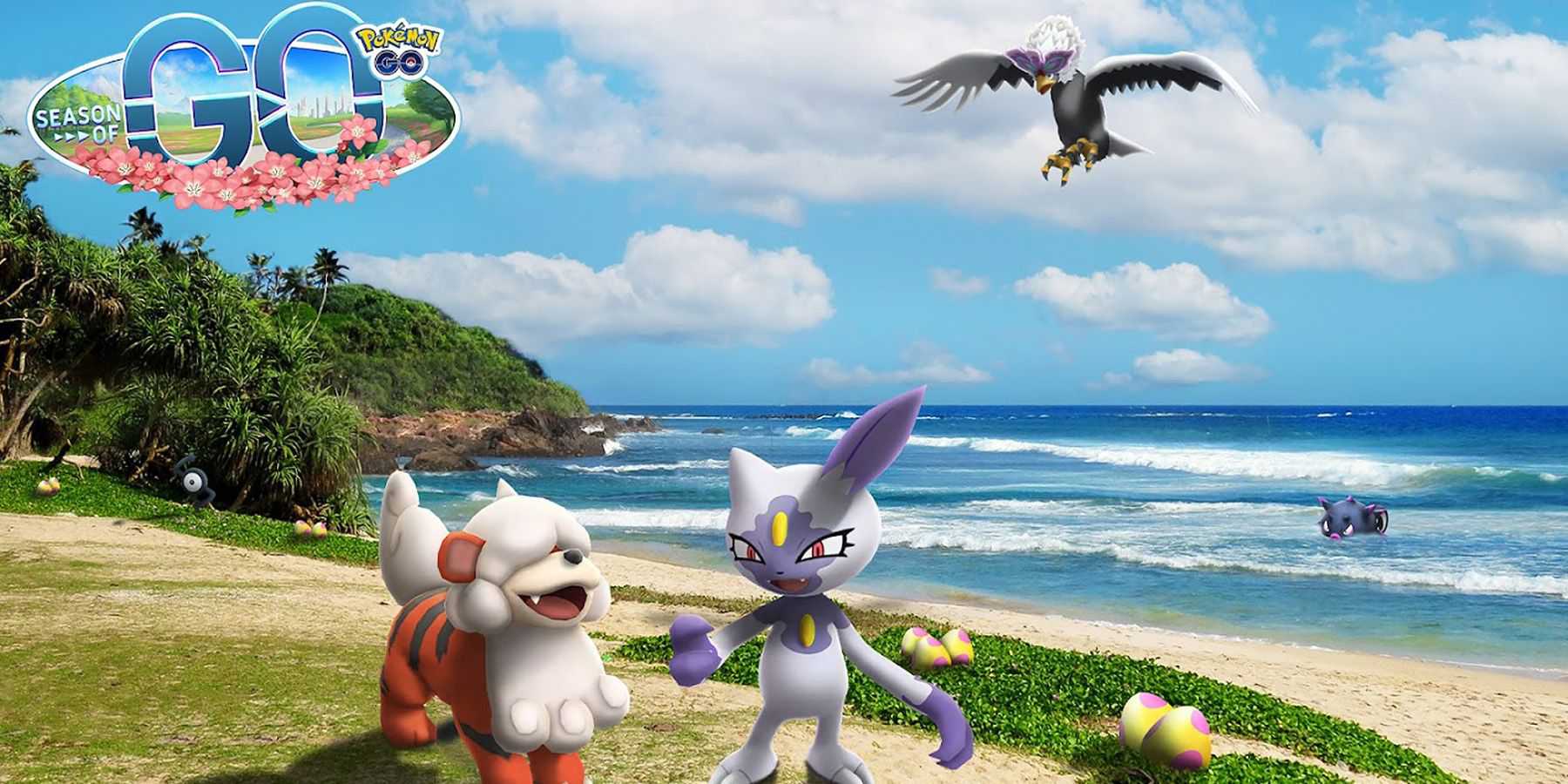 Pokemon GO Hisuian Discoveries event beach key art