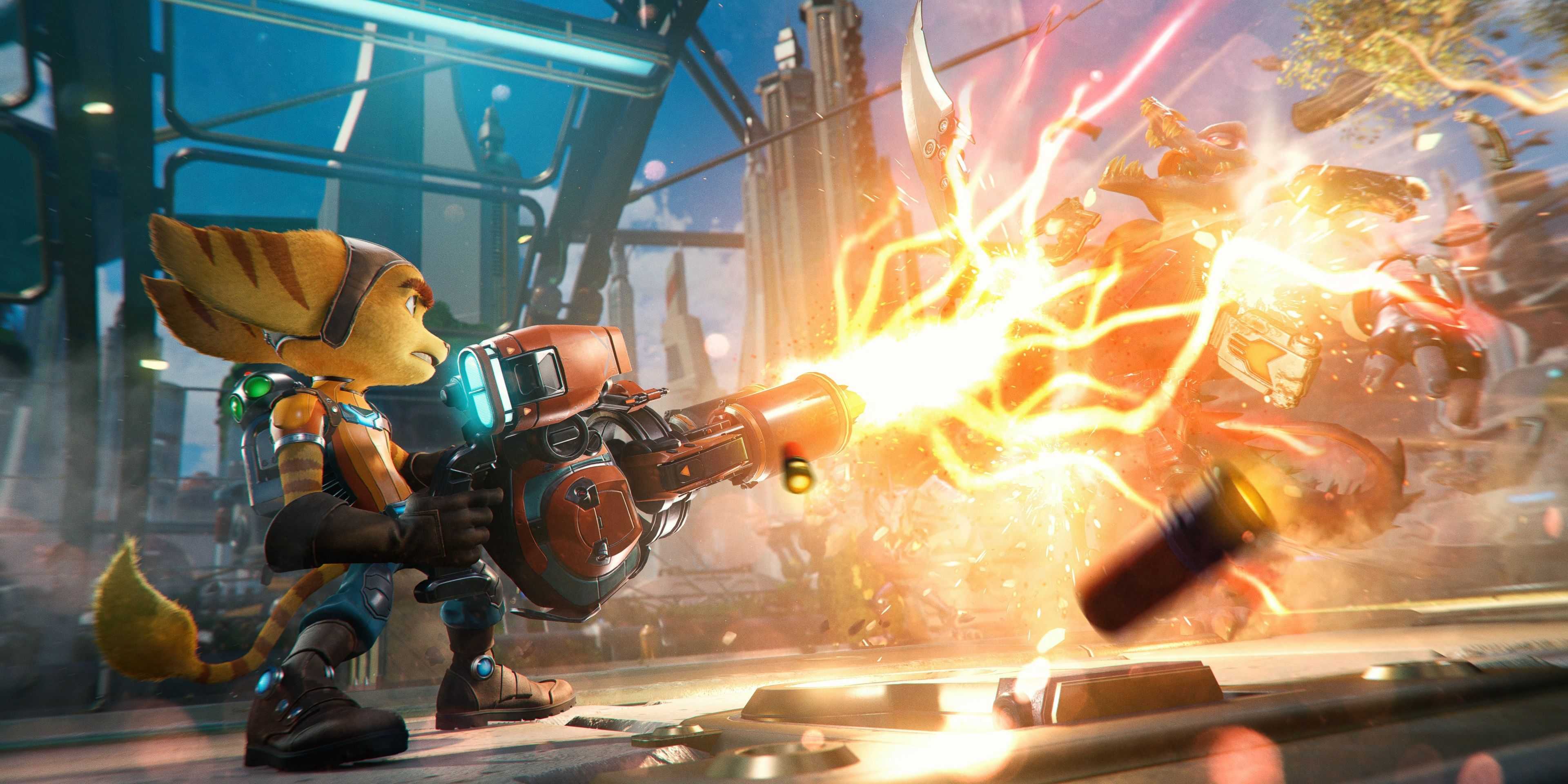 Combate em Ratchet & Clank: Rift Apart