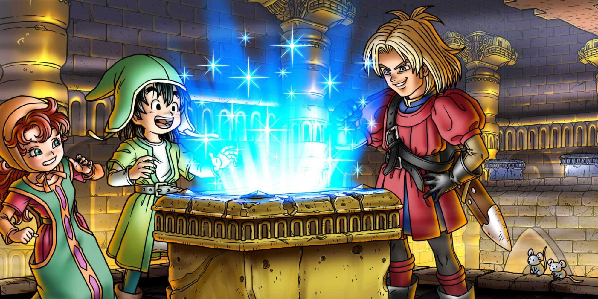 Arte promocional apresentando o quebra-cabeça alter em Dragon Quest 7 Fragments Of The Forgotten Past