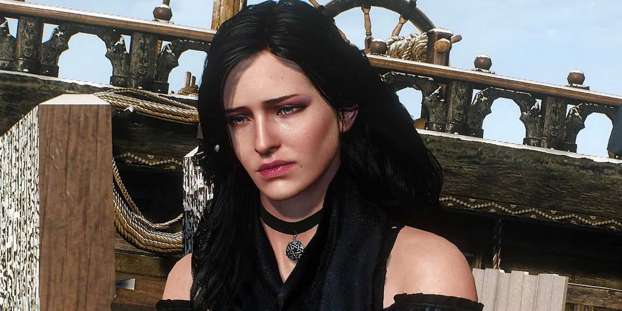 Witcher 3 - Yennefer parecendo triste após o evento da última missão do desejo