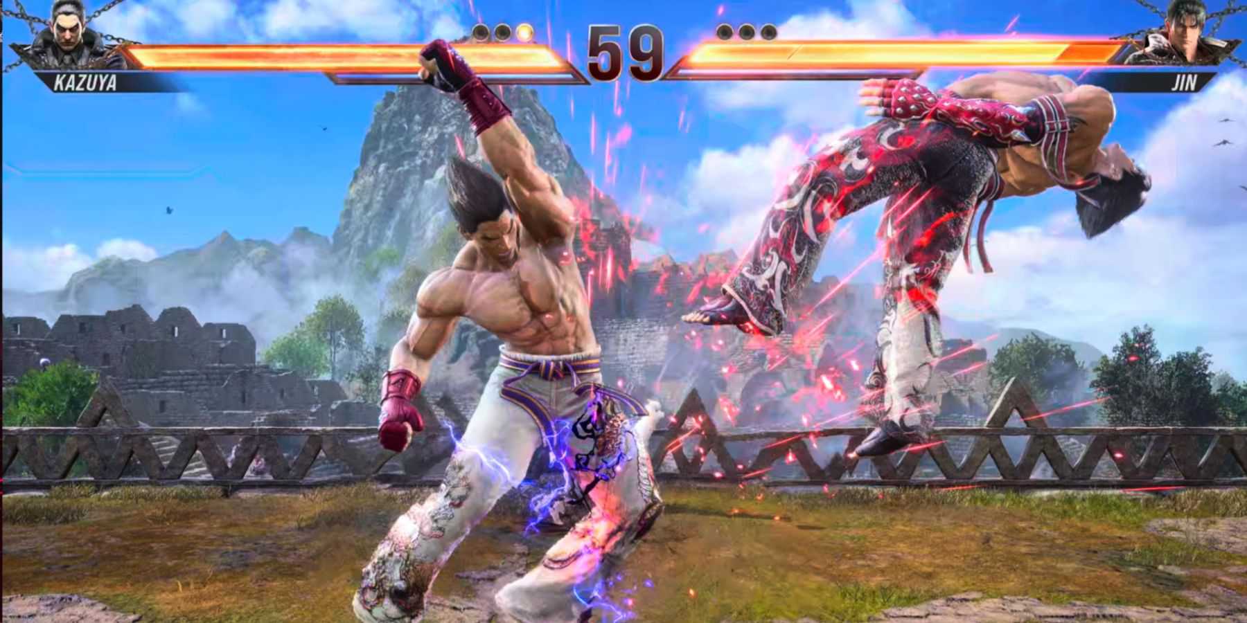 Tekken 8 Kazuya acertando o Punho do Deus do Trovão