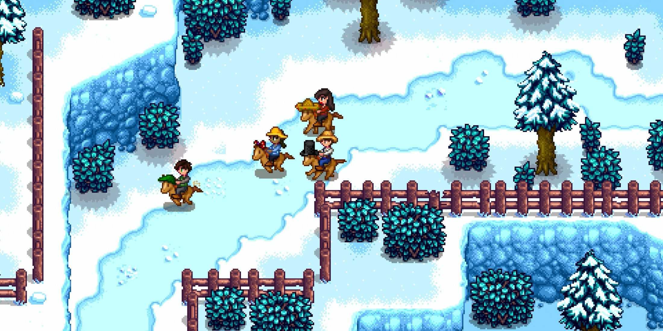 An icy area in Stardew Valley