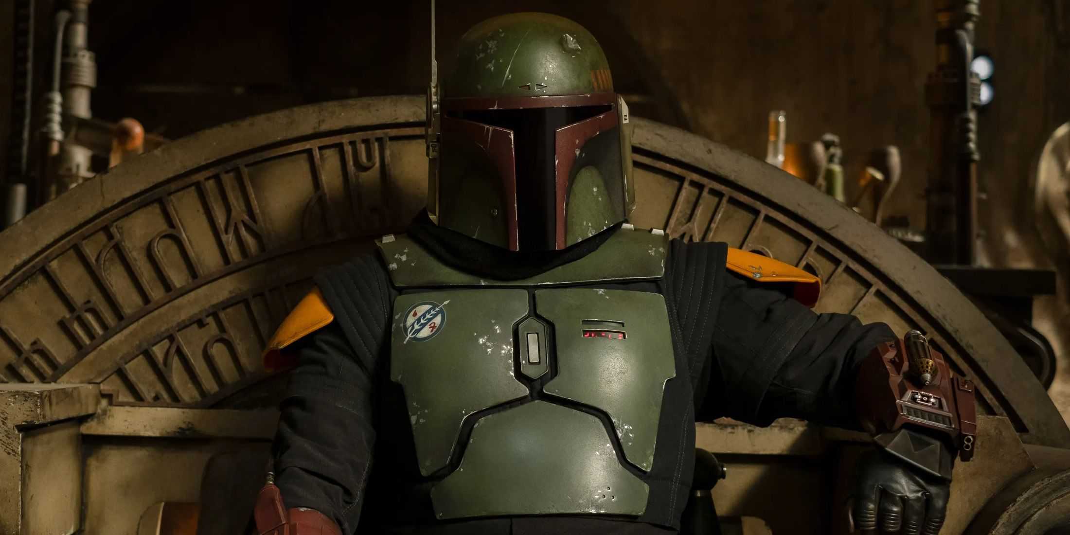 Boba sits on his throne in The Book of Boba Fett