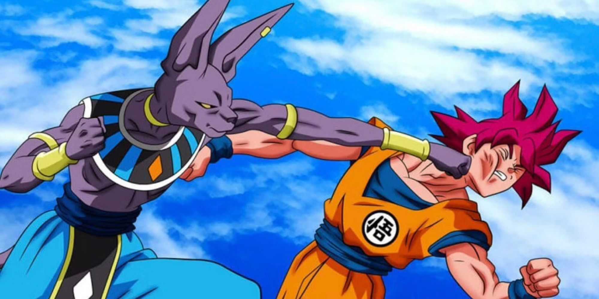 Dragon ball beerus punching goku