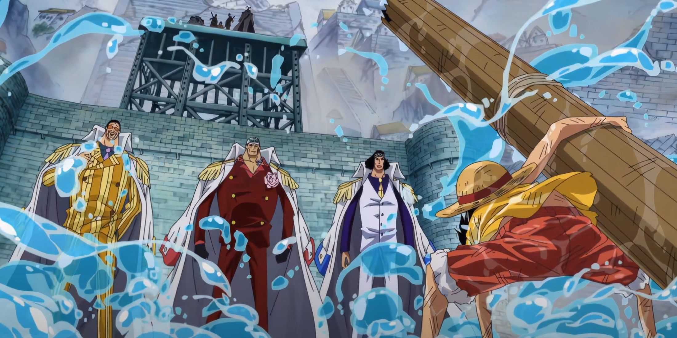 One Piece Luffy Marineford Aokiji Akainu Kizaru