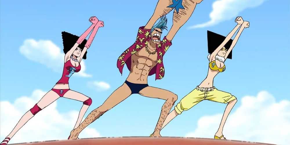 Franky, Kiwi e Mozu fazendo um