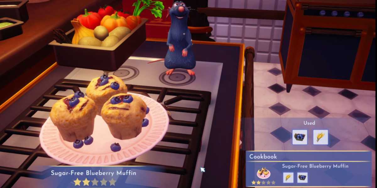 Receita: Muffin de Mirtilo Sem Açúcar do Disney Dreamlight Valley