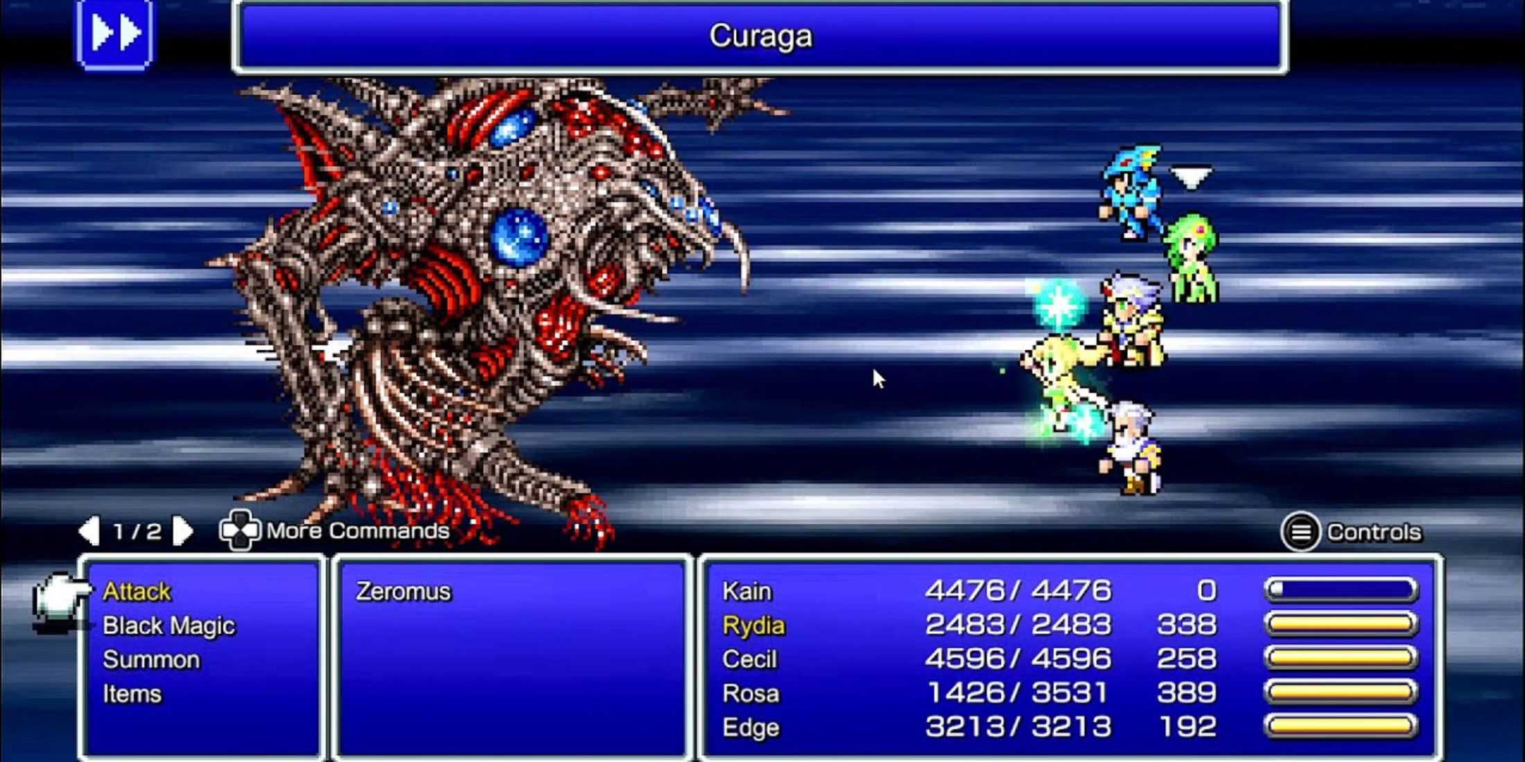 Zeromus battles the party in Final Fantasy 4