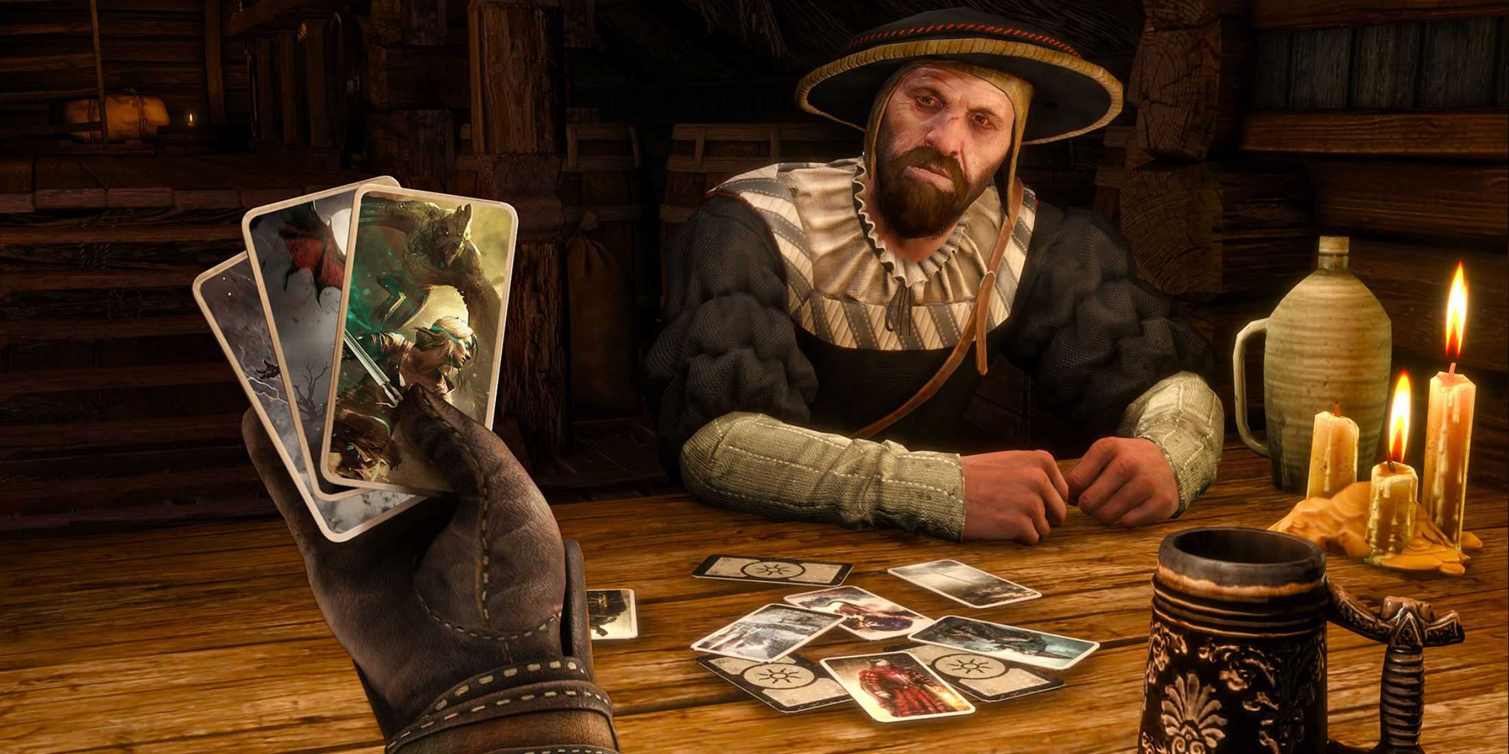 witcher fan plays custom gwent with dad