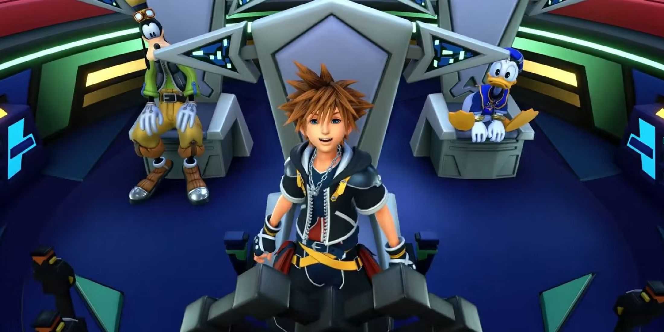 kingdom hearts 3 sora donald goofy gummi ship cockpit