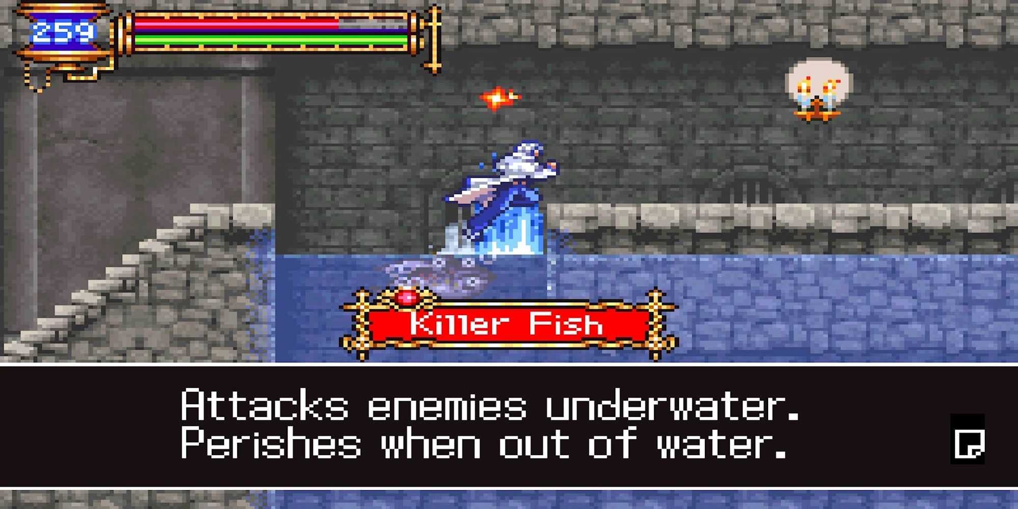 Getting the Killer Fish skill in Castlevania Aria of Sorrow