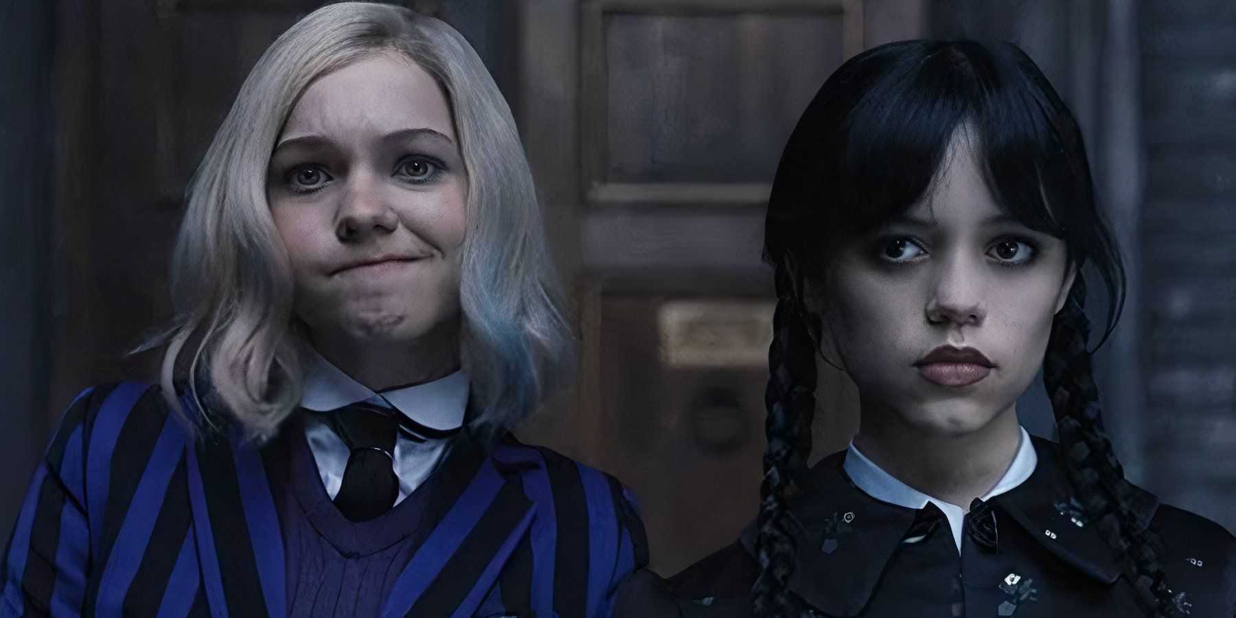 Enid Sinclair (Emma Myers) and Wednesday Addams (Jenna Ortega) in Wednesday