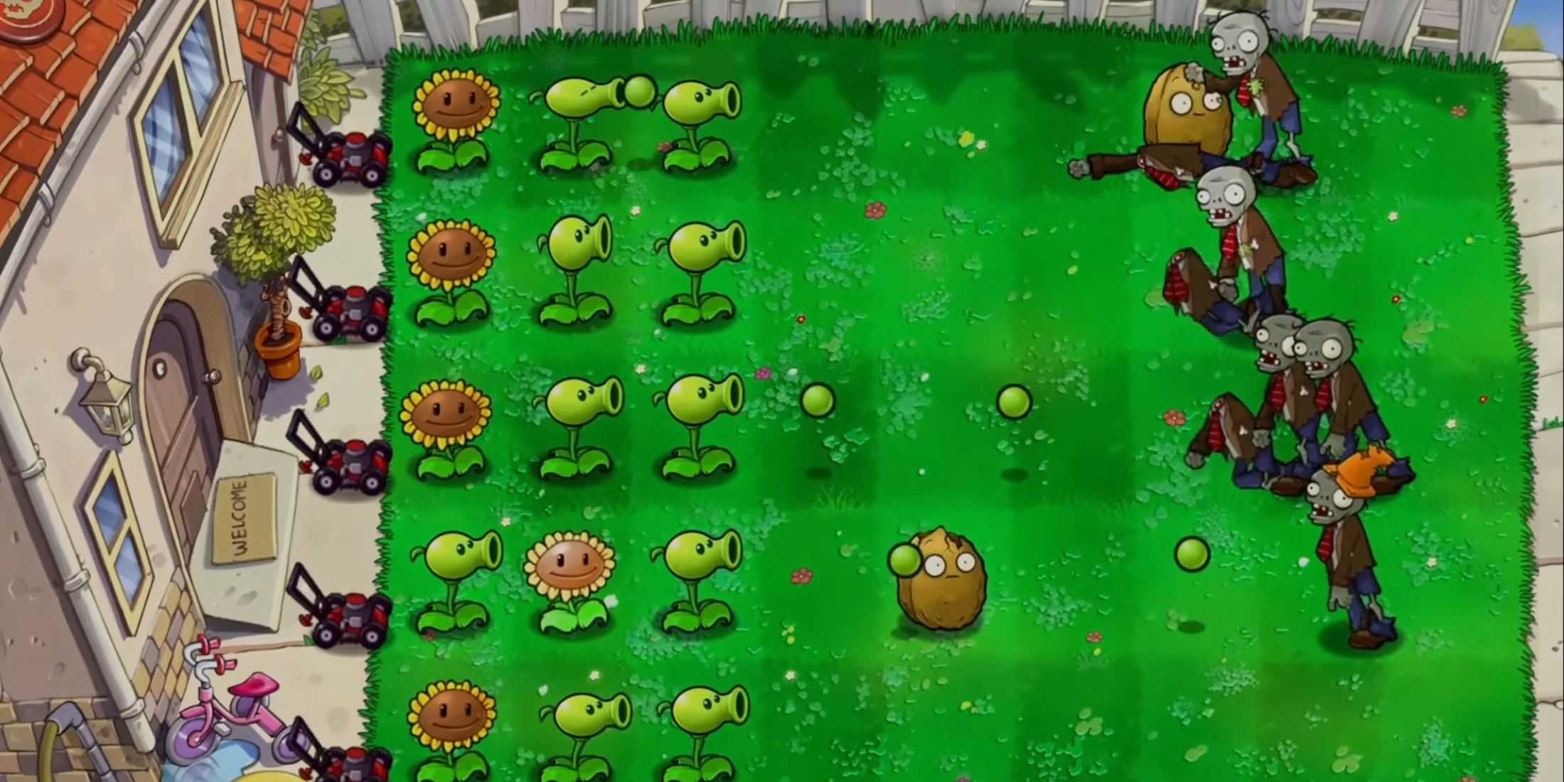 Snapshot showcasing Plants Vs Zombies gameplay 