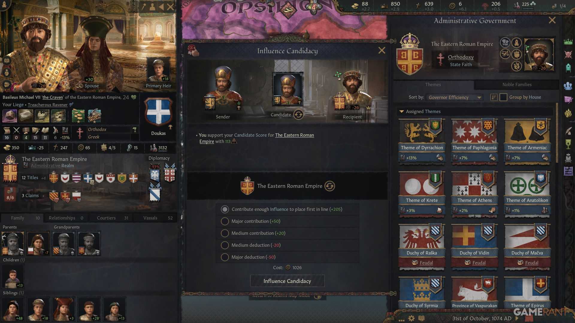 Crusader Kings 3 Caminhos para o Poder Influência Candidatura