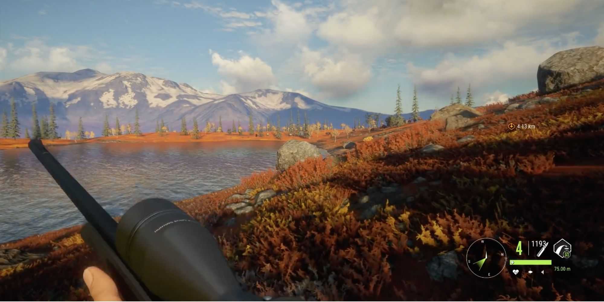 Best Reserves in TheHunter - Call of the Wild - Yukon Valley - Player glances at pristine mountains