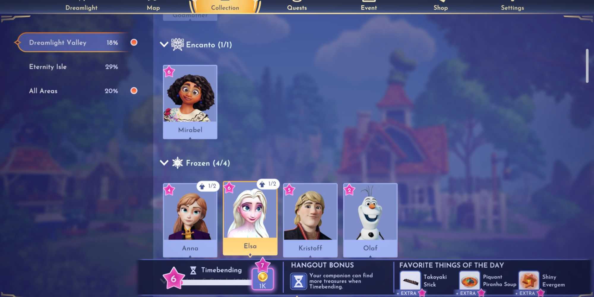 elsa friendship rewards in disney dreamlight valley