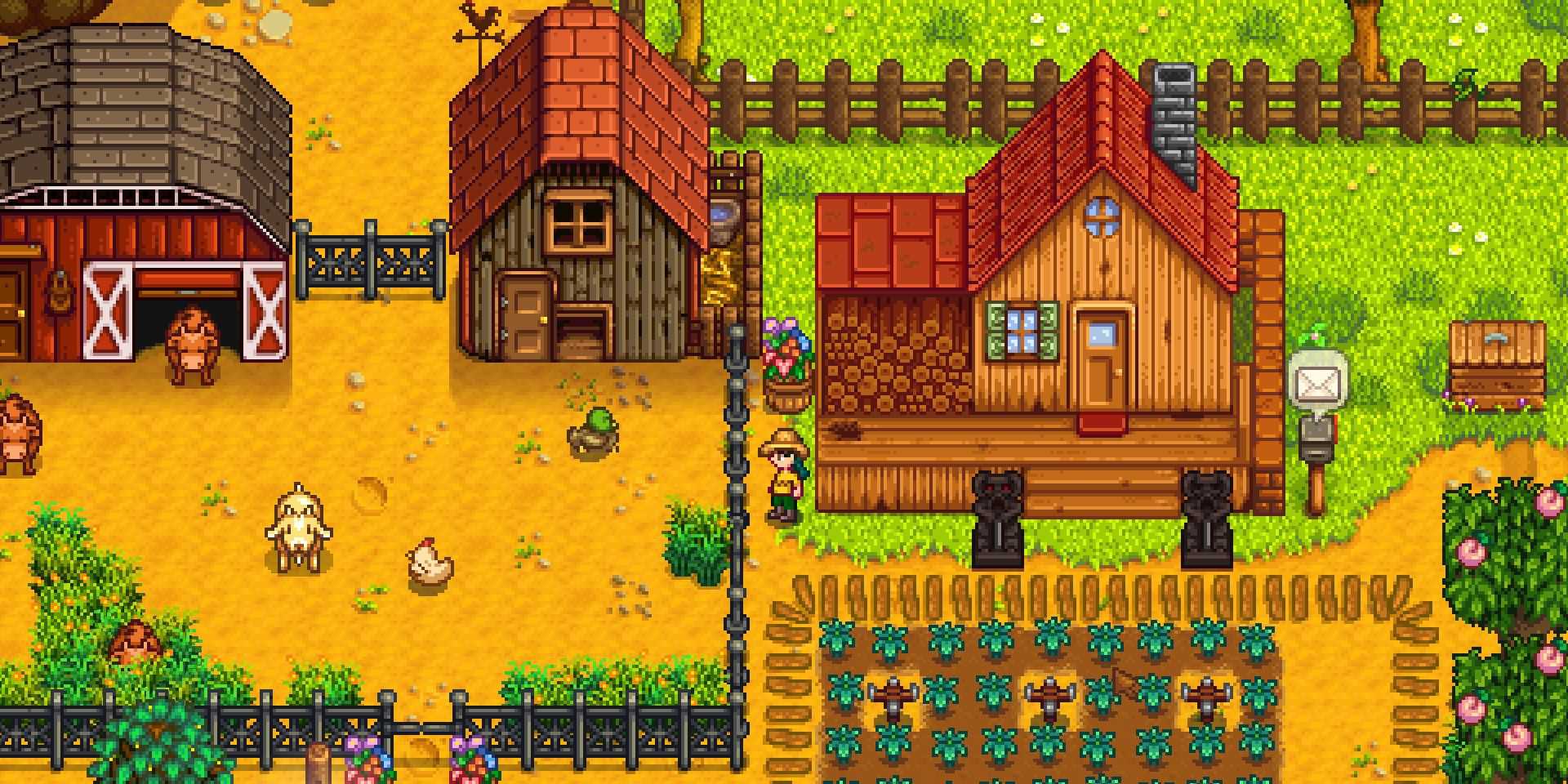 a farm in Stardew Valley.