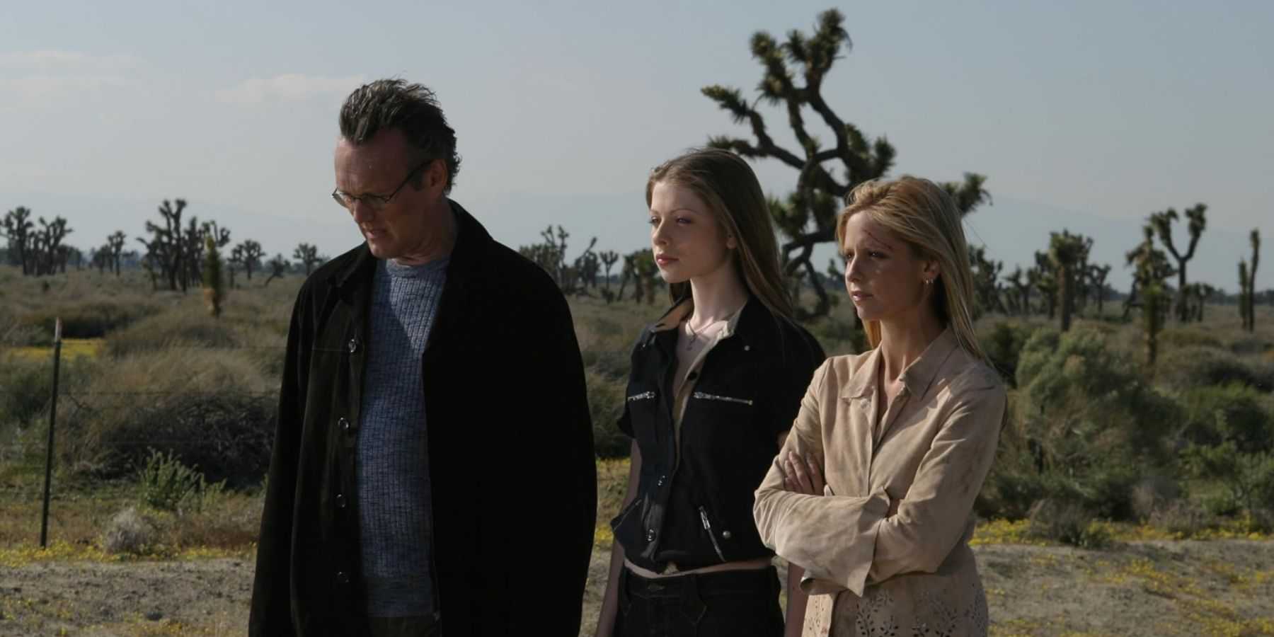 Giles, Dawn, and Buffy in Buffy The Vampire Slayer series finale