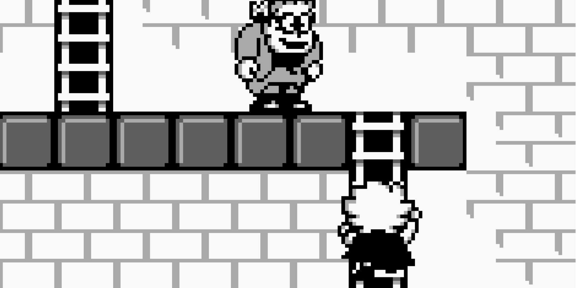 Climbing a ladder in Kid Dracula (Game Boy)