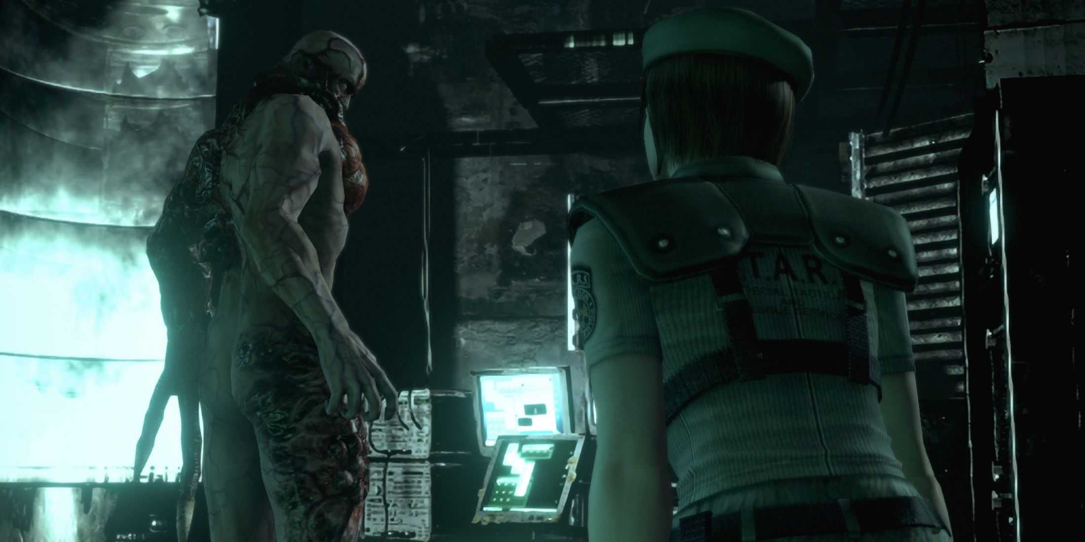 Jill Valentine confronting an early prototype of Nemesis