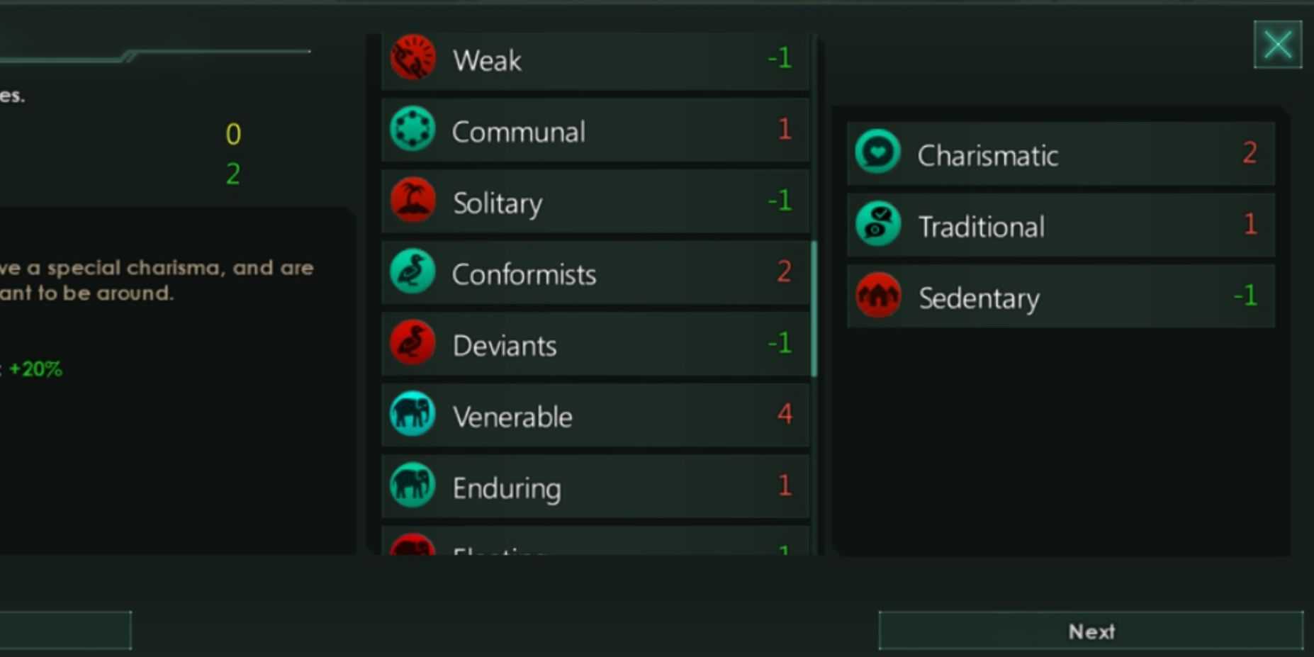 Captura de tela para Stellaris Traits Tier List: Carismático Sedentário