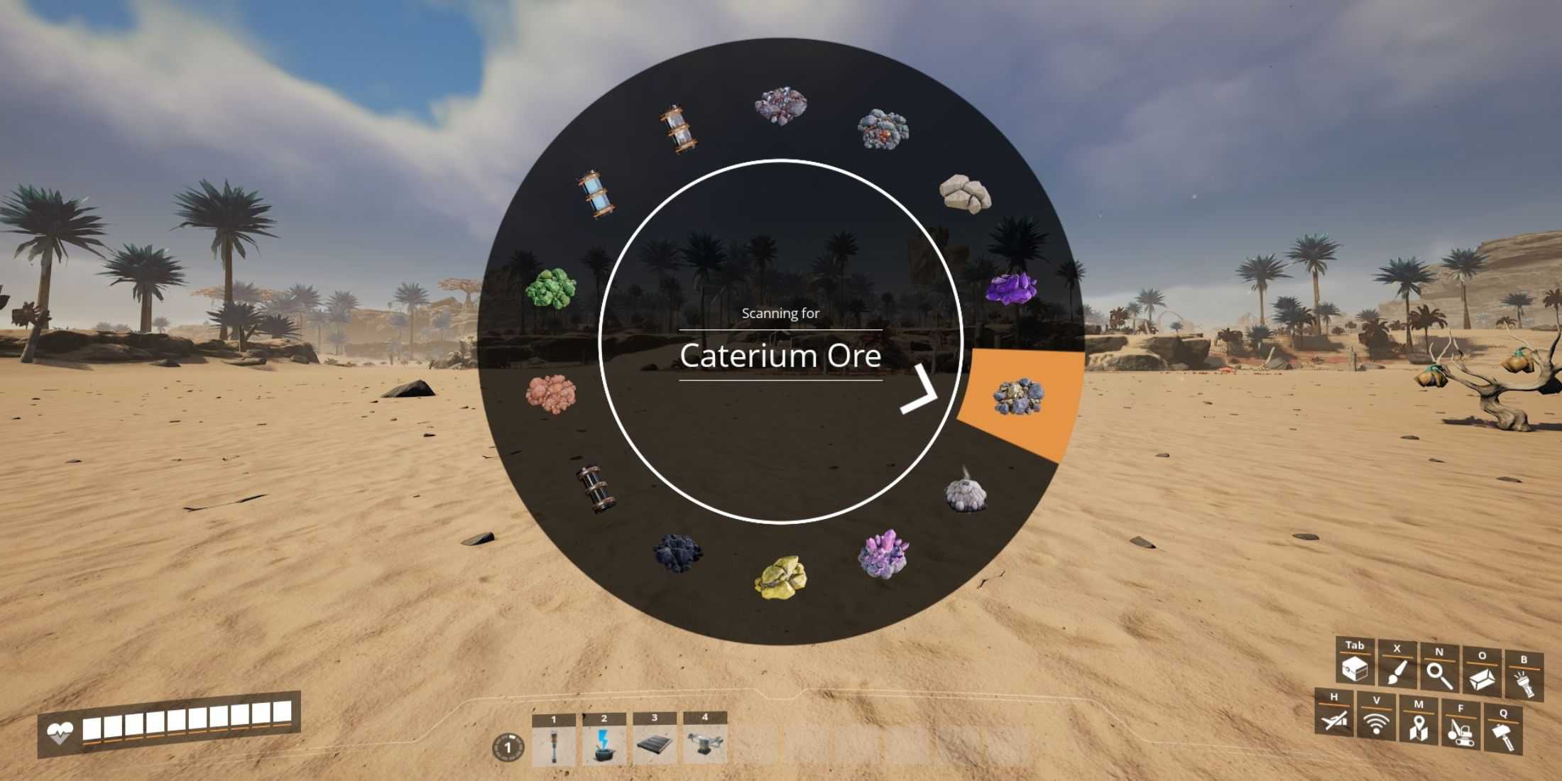 scanning for caterium ore in satisfactory