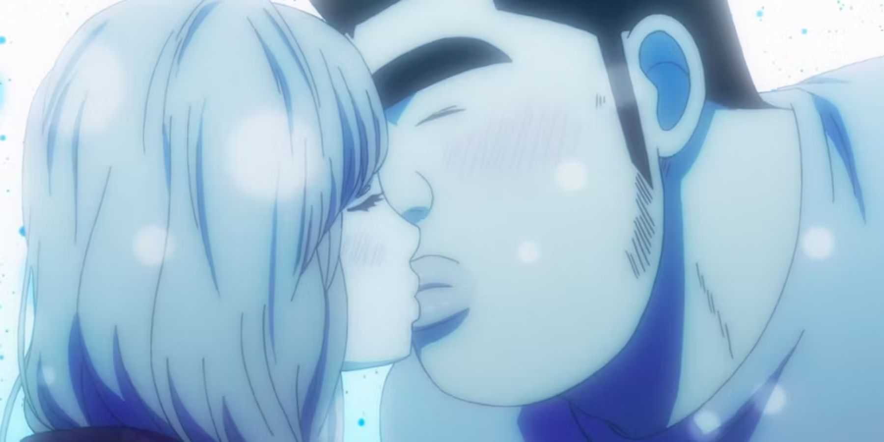 Takeo Goda e Rinko Yamato (My Love Story!!) beijo de anime