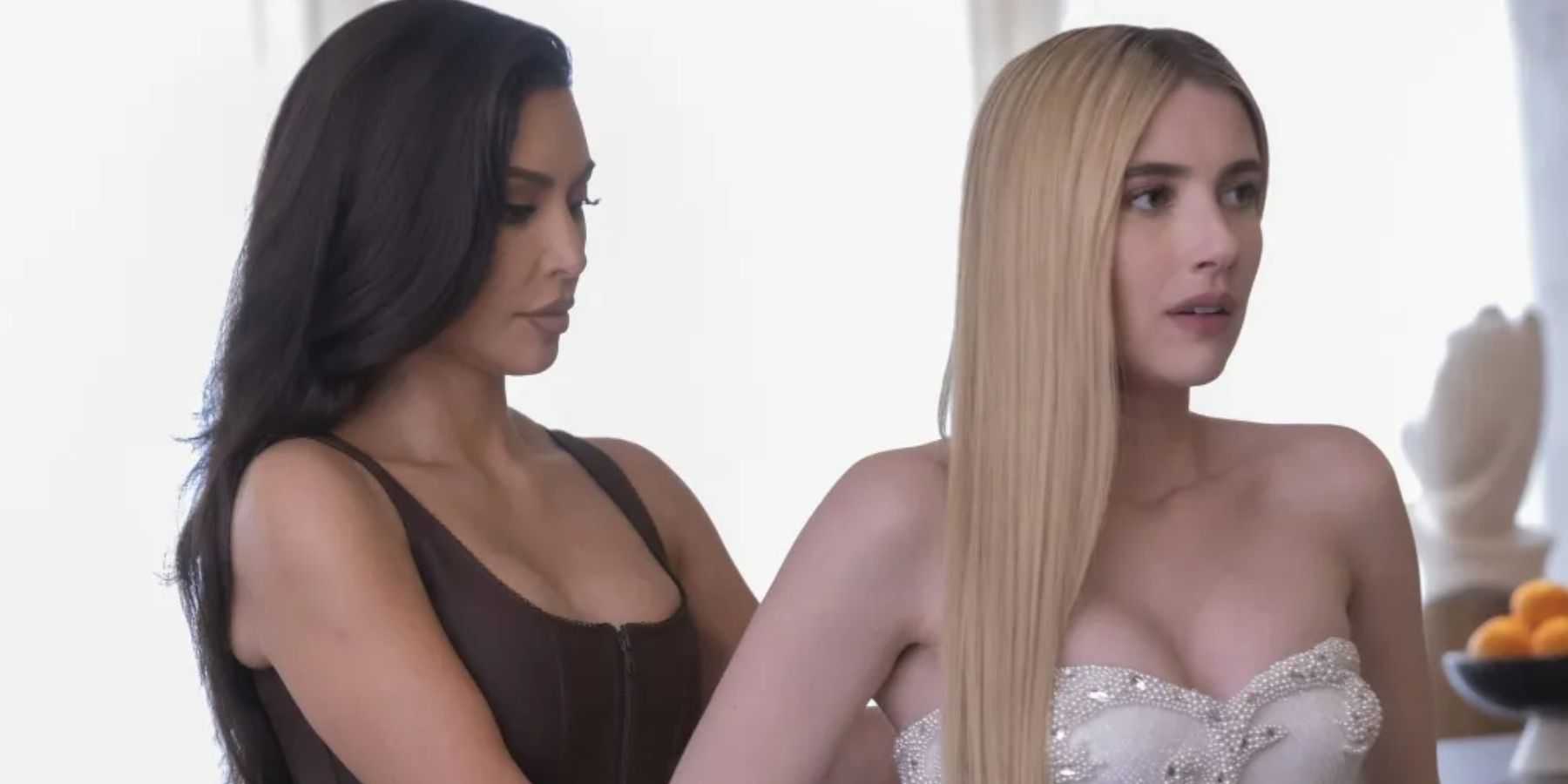 Kim Kardashian e Emma Roberts como Siobhan e Anna na 12ª temporada de American Horror Story