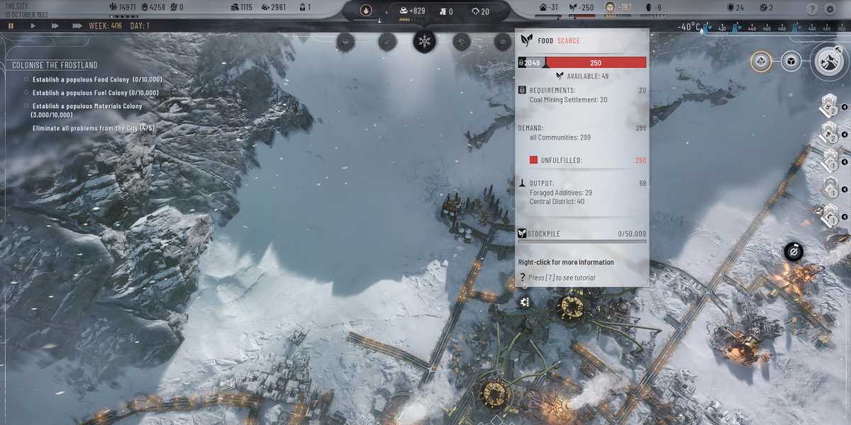 Frostpunk 2: Como Reduzir a Fome na Cidade