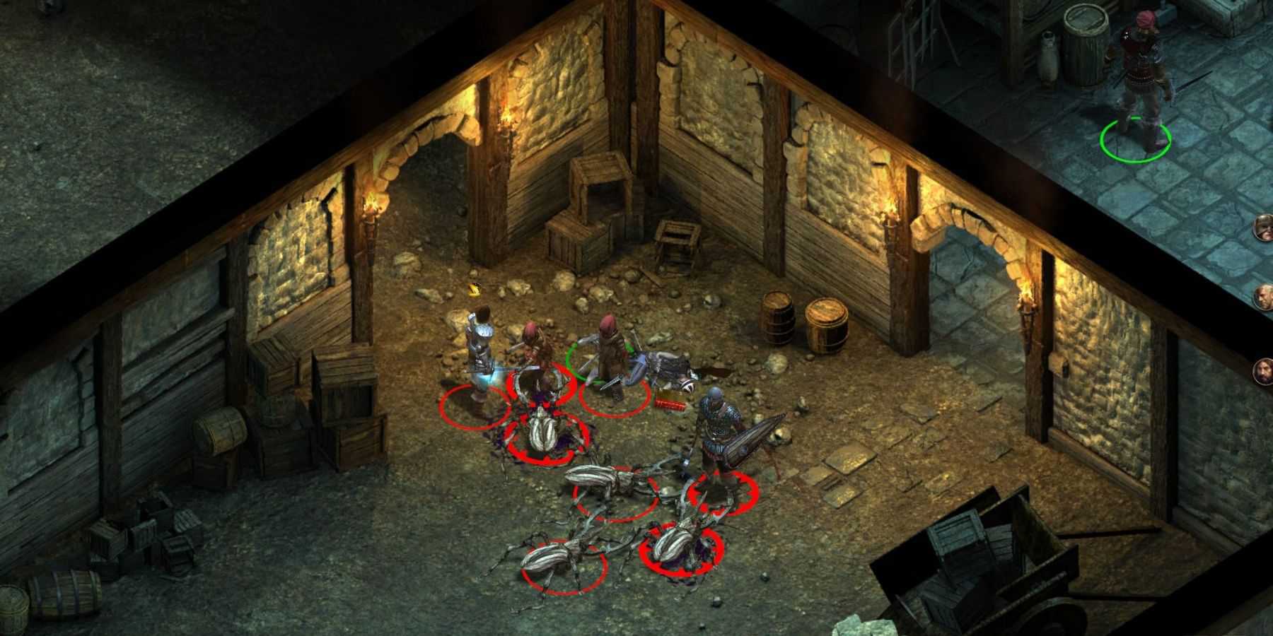 A battle occuring in Pillars of Eternity