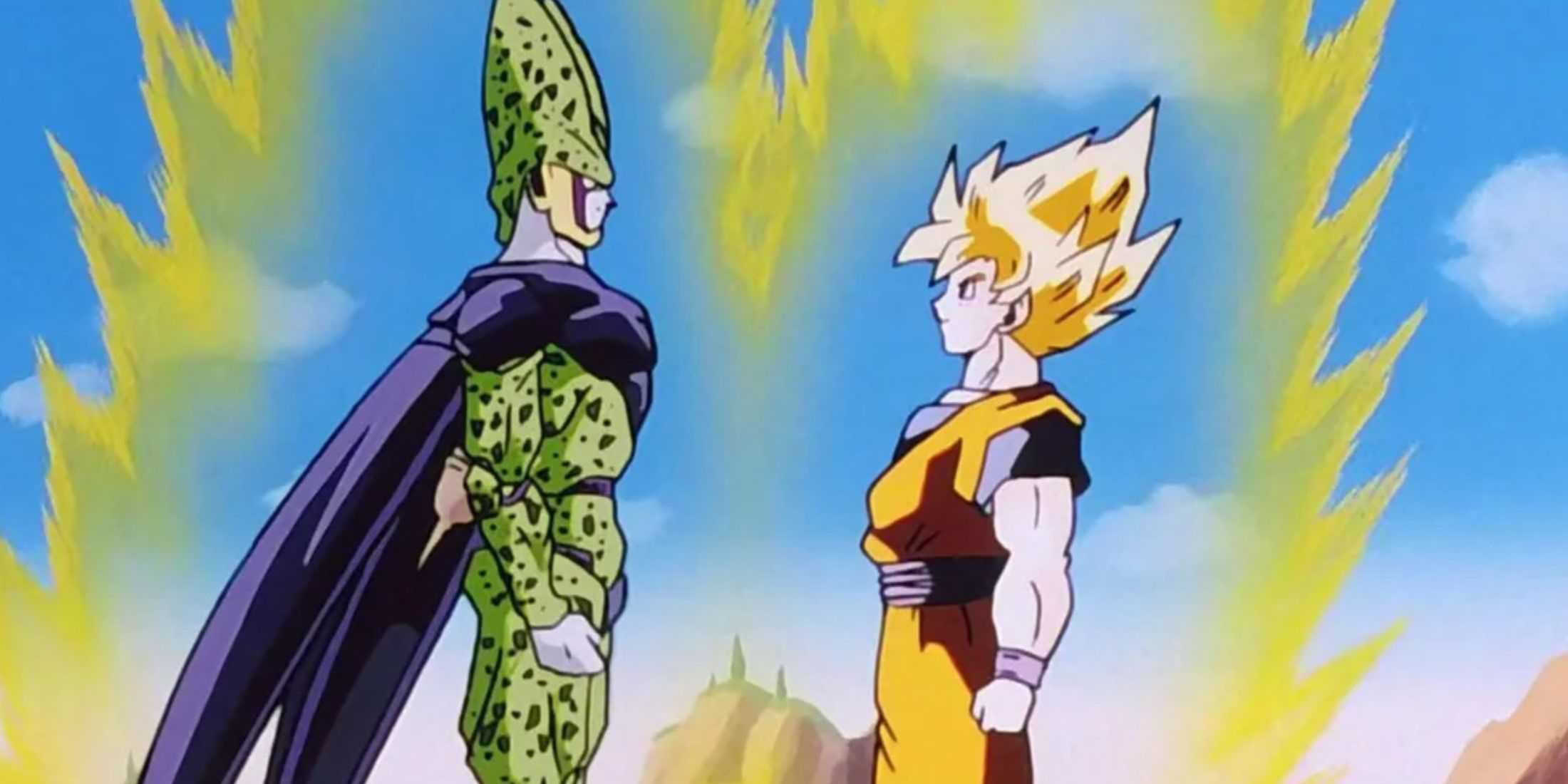 Goku Squaring Up To Perfect Cell Super Saiyan Full Power Dragon Ball Z